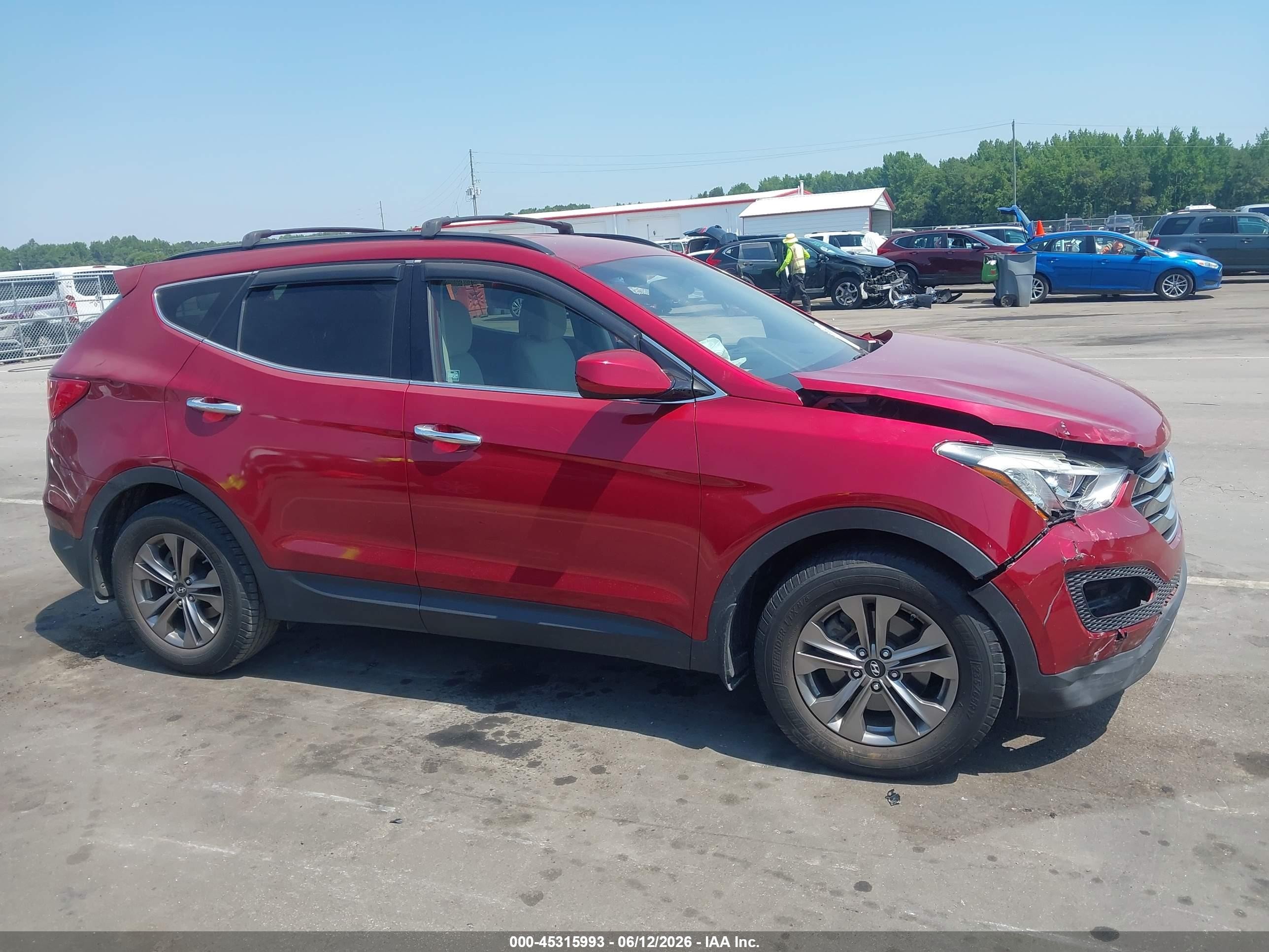 2015 Hyundai Santa Fe Sport 2.4l Red vin: 5XYZU3LB4FG250323