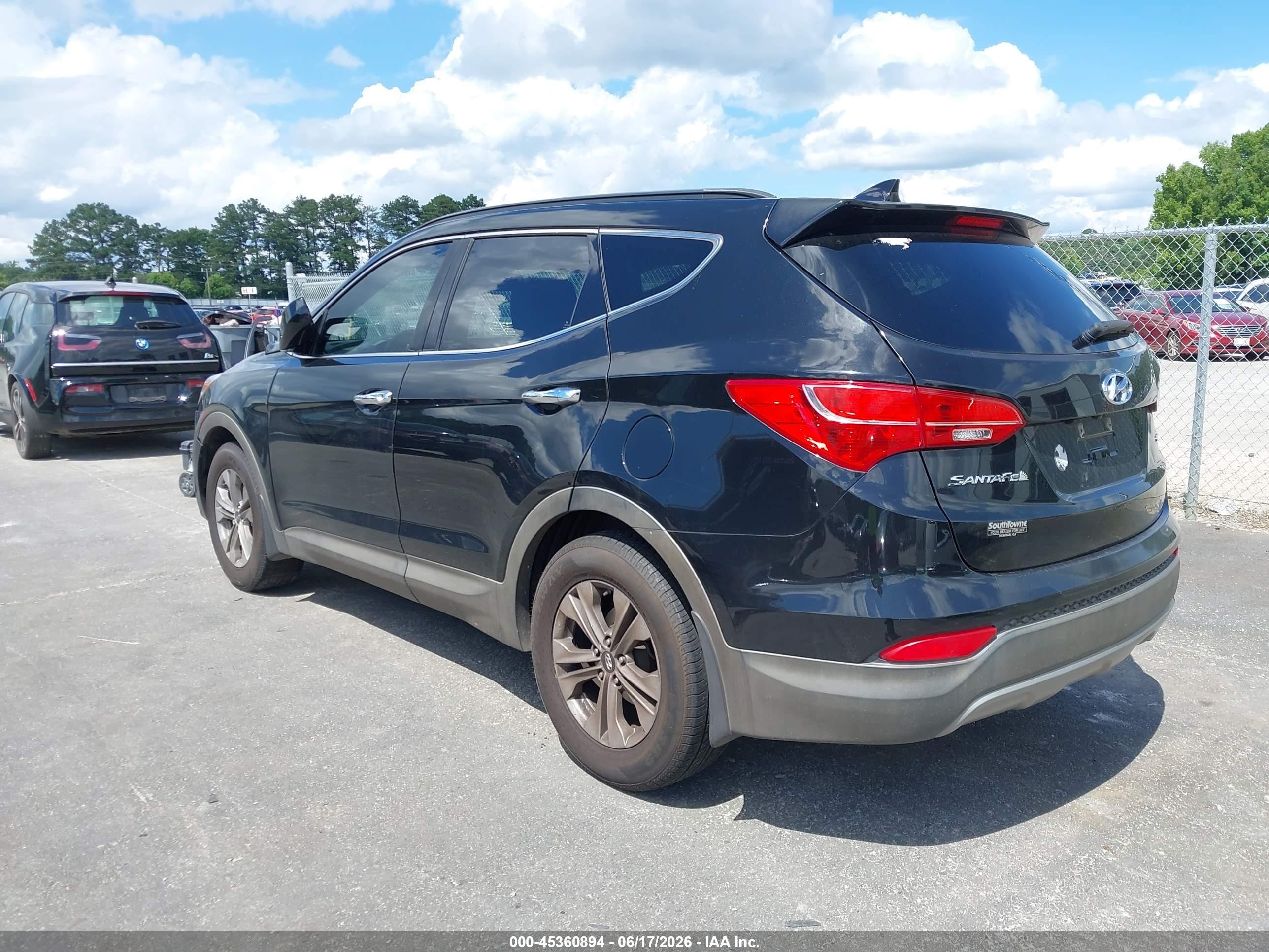 2015 Hyundai Santa Fe Sport 2.4l Black vin: 5XYZU3LB4FG305336