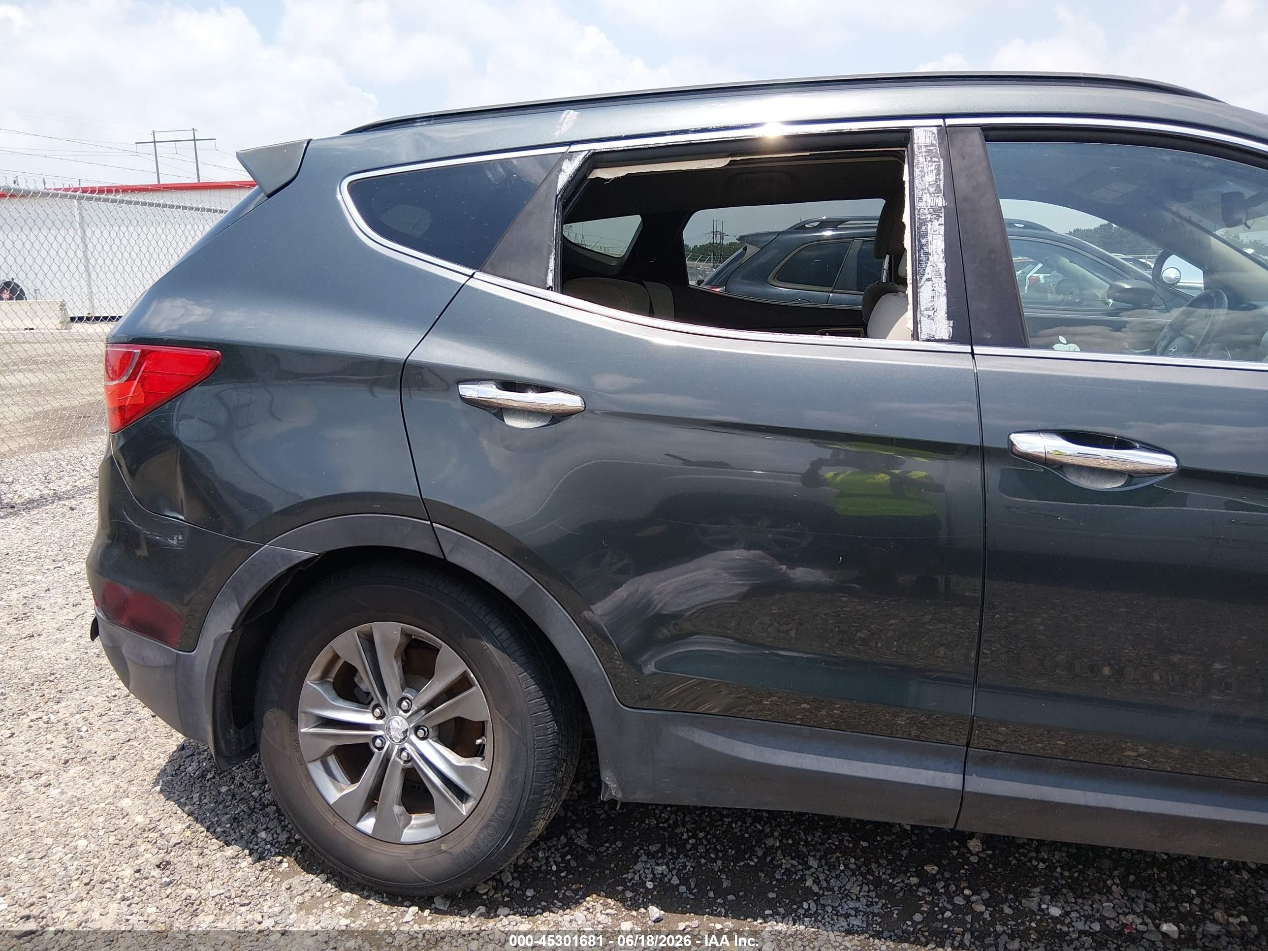 2013 Hyundai Santa Fe Sport Gray vin: 5XYZU3LB5DG036731