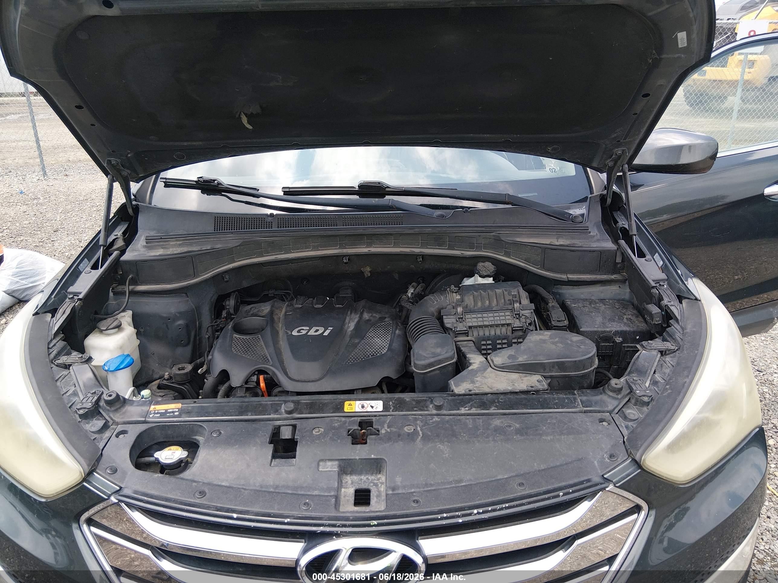 2013 Hyundai Santa Fe Sport Gray vin: 5XYZU3LB5DG036731