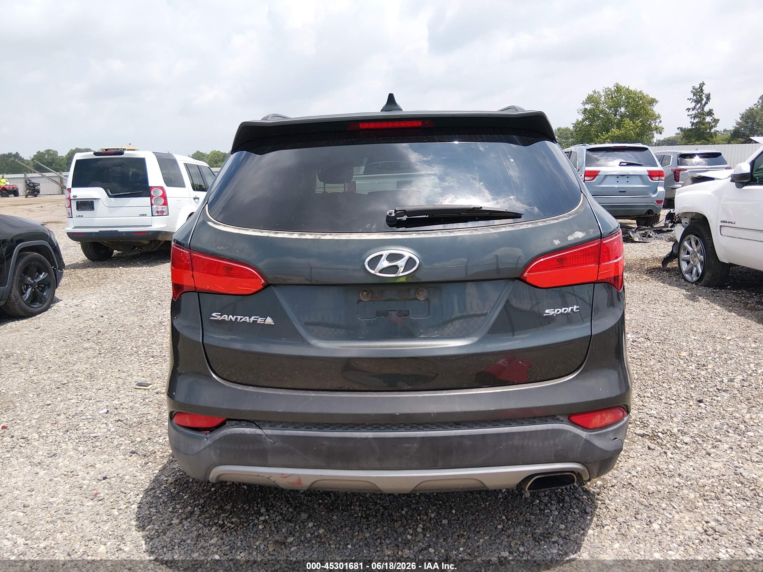 2013 Hyundai Santa Fe Sport Gray vin: 5XYZU3LB5DG036731