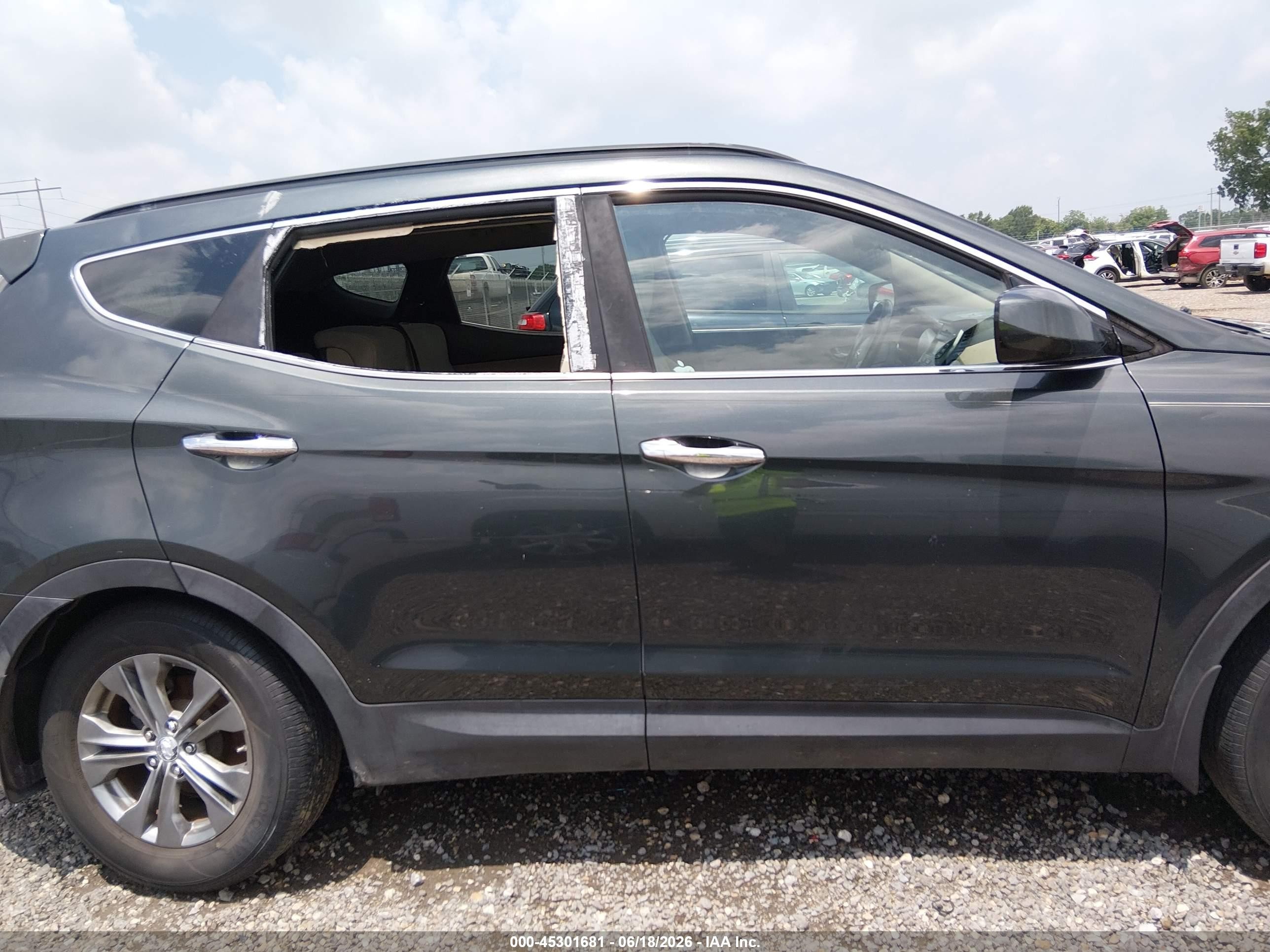 2013 Hyundai Santa Fe Sport Gray vin: 5XYZU3LB5DG036731