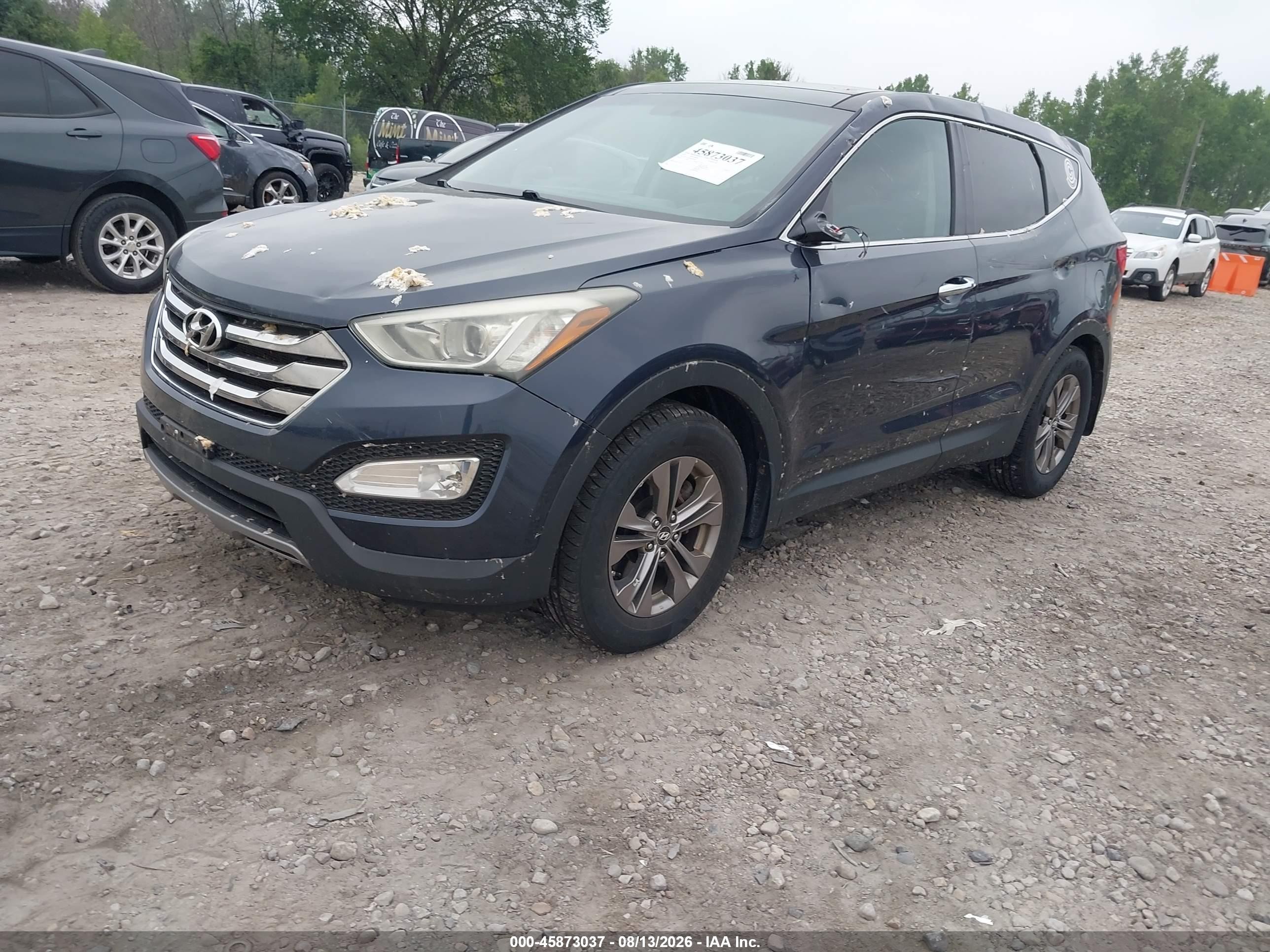 2013 Hyundai Santa Fe Sport Gray vin: 5XYZU3LB5DG058843