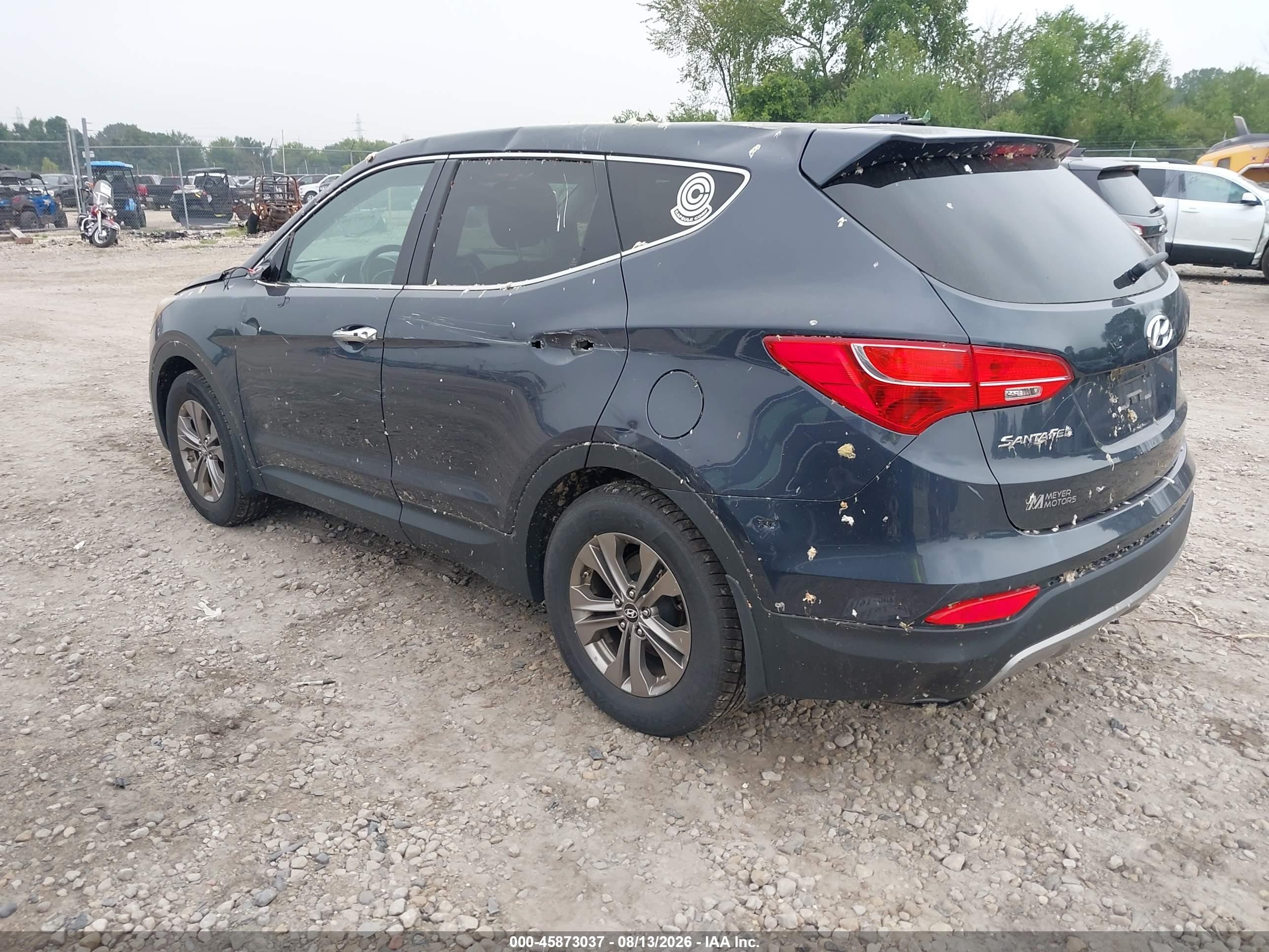 2013 Hyundai Santa Fe Sport Gray vin: 5XYZU3LB5DG058843