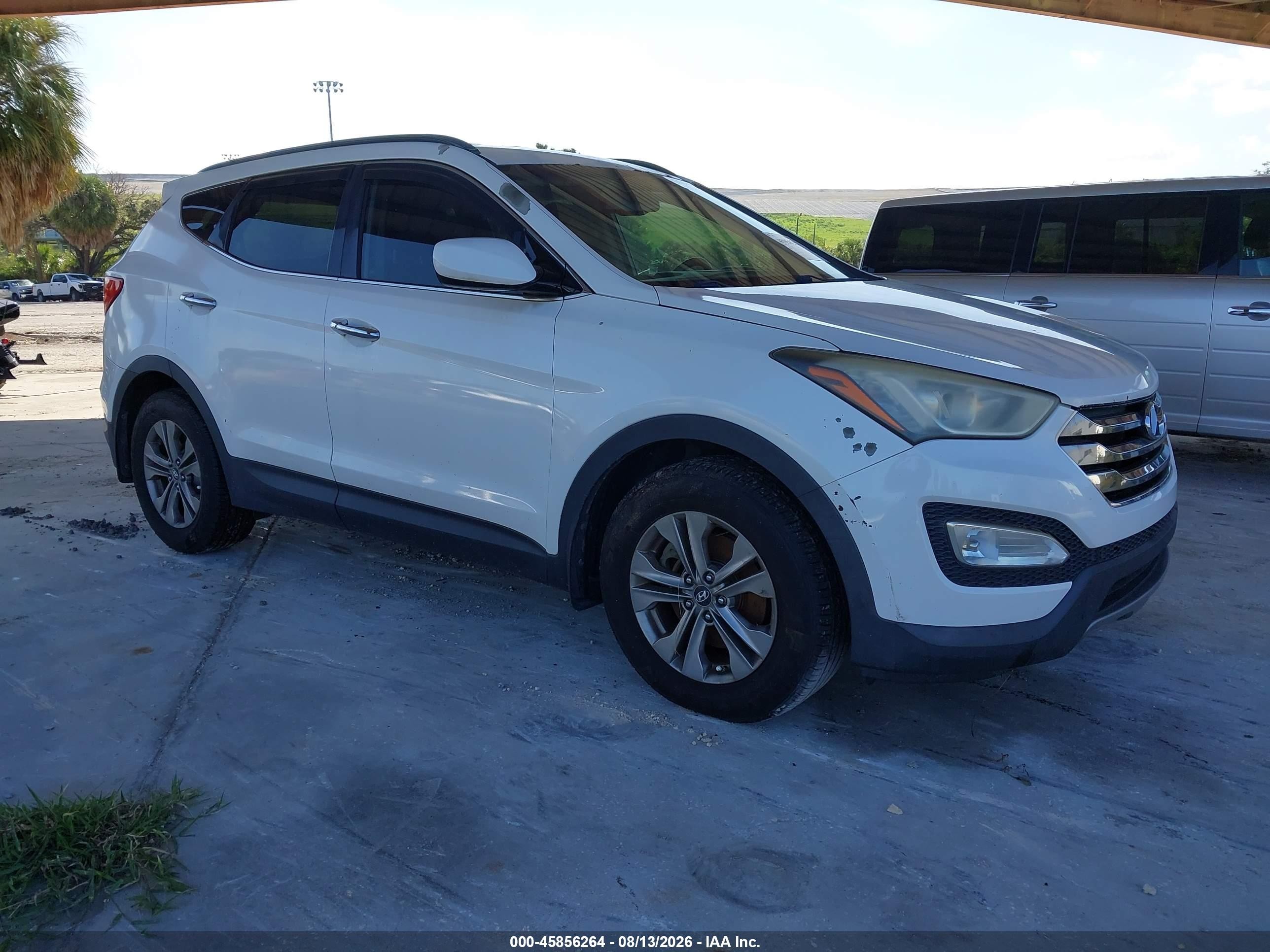 2013 Hyundai Santa Fe Sport White vin: 5XYZU3LB5DG067378