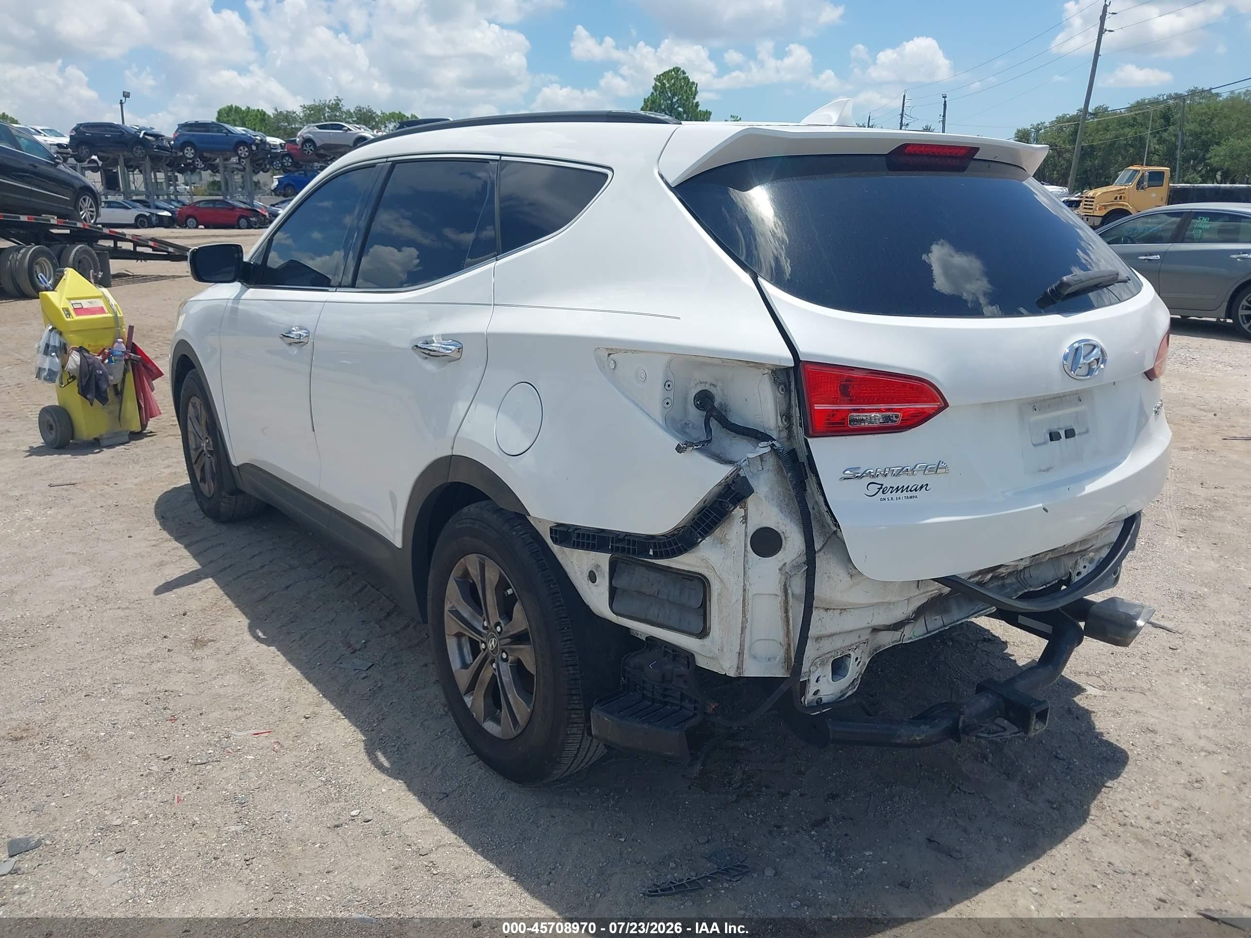 2013 Hyundai Santa Fe Sport White vin: 5XYZU3LB5DG111332