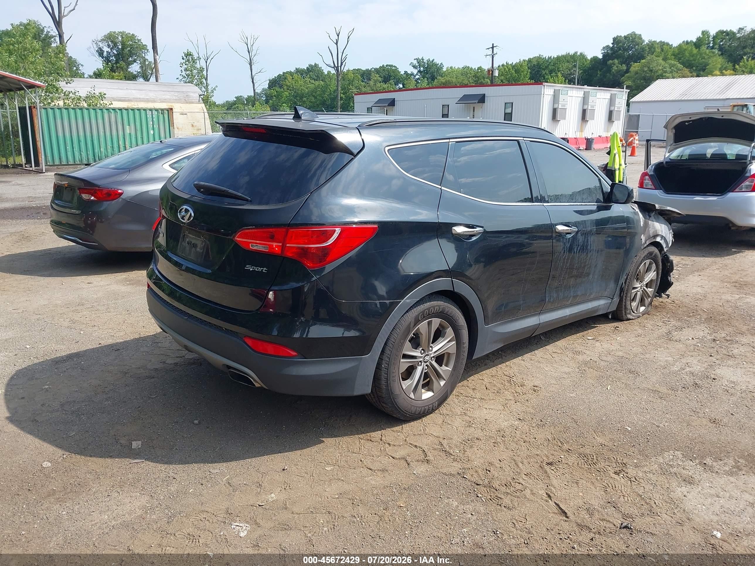 2014 Hyundai Santa Fe Sport 2.4l Black vin: 5XYZU3LB5EG138046