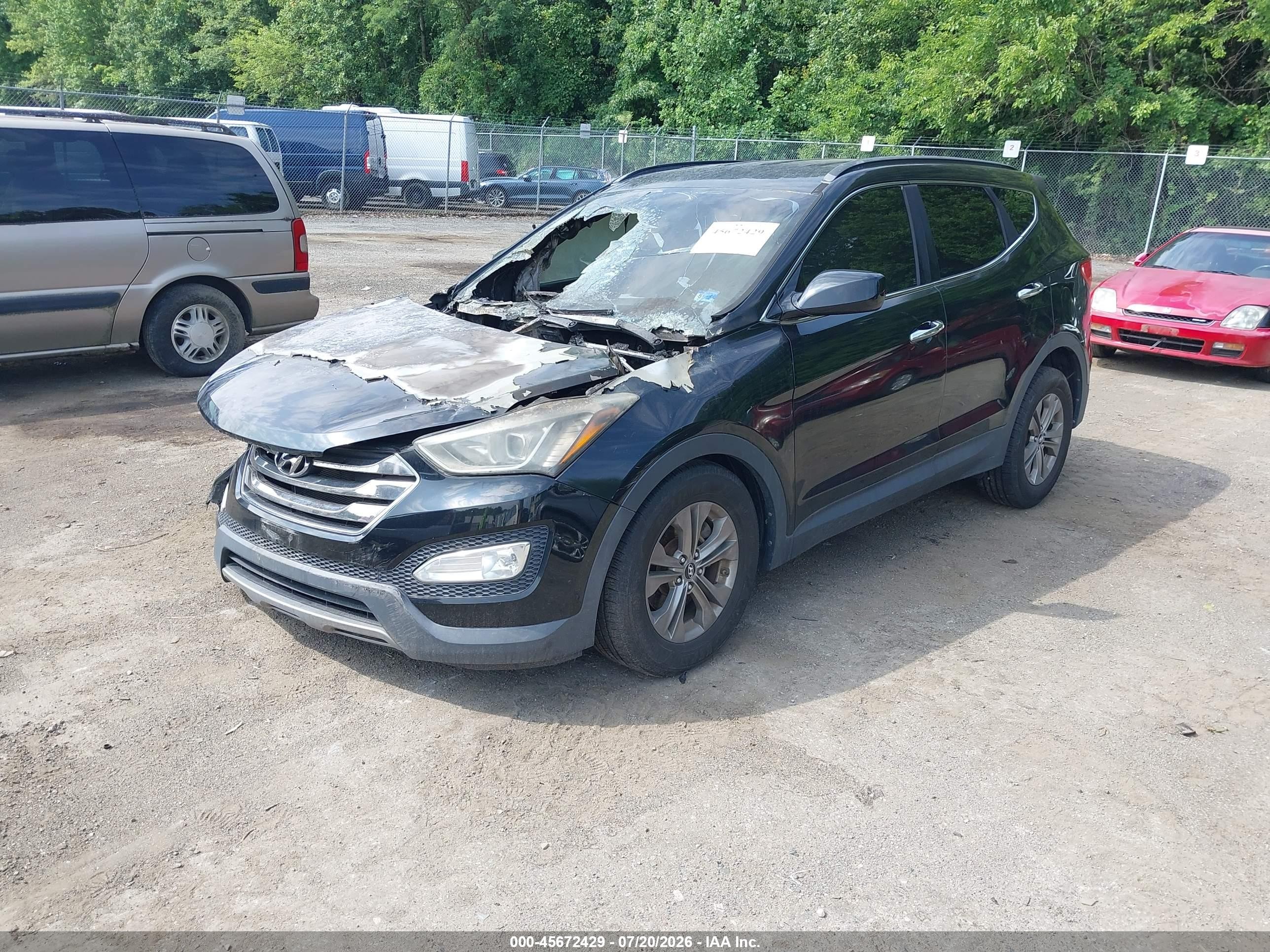 2014 Hyundai Santa Fe Sport 2.4l Black vin: 5XYZU3LB5EG138046