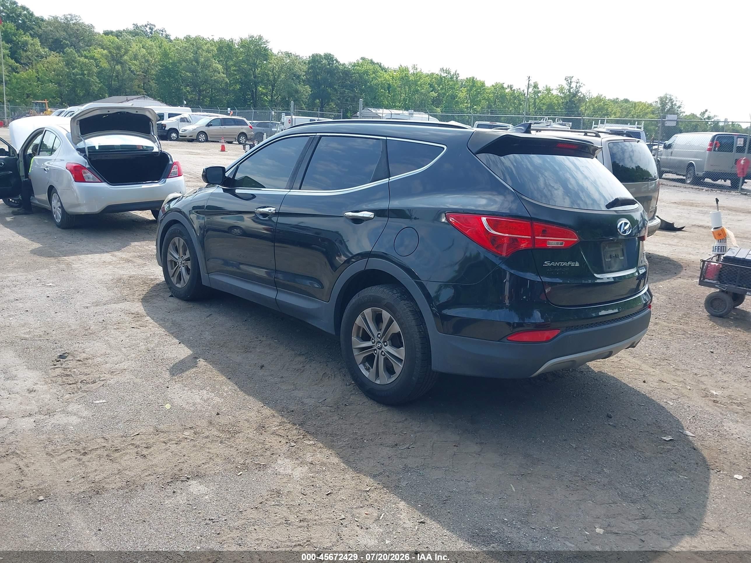 2014 Hyundai Santa Fe Sport 2.4l Black vin: 5XYZU3LB5EG138046