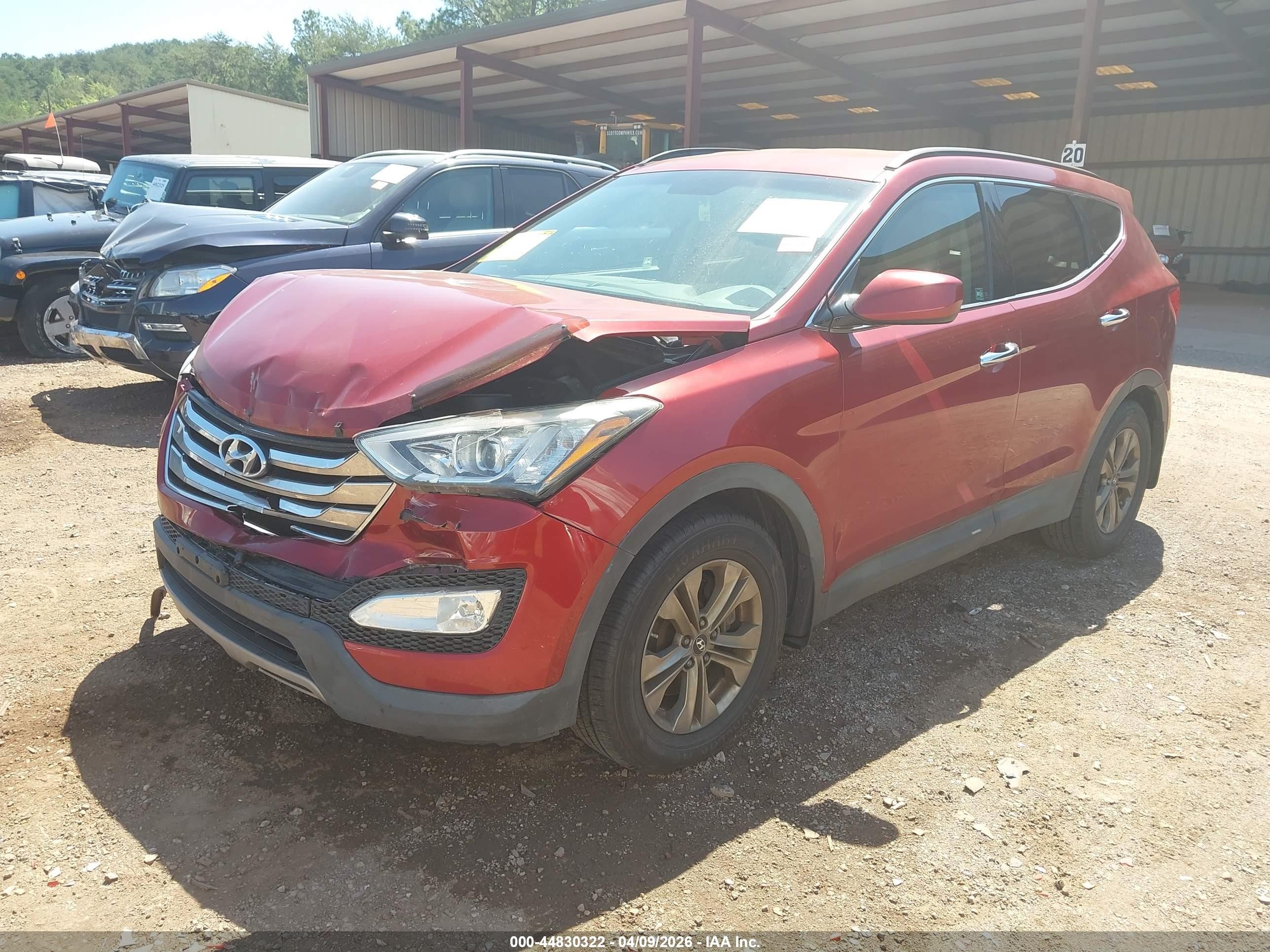 2014 Hyundai Santa Fe Sport 2.4l Red vin: 5XYZU3LB5EG162783