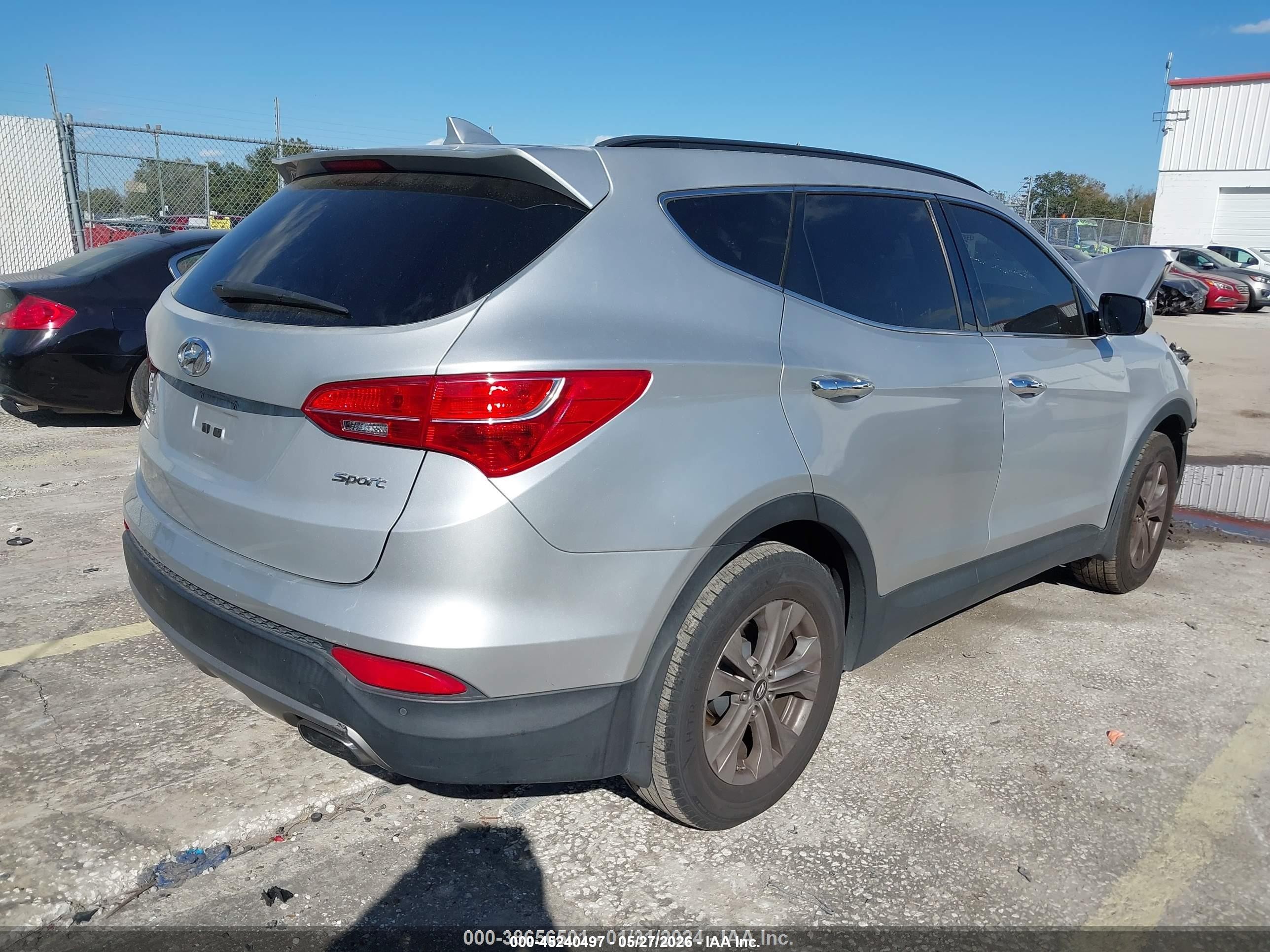 2014 Hyundai Santa Fe Sport 2.4l Silver vin: 5XYZU3LB5EG182788