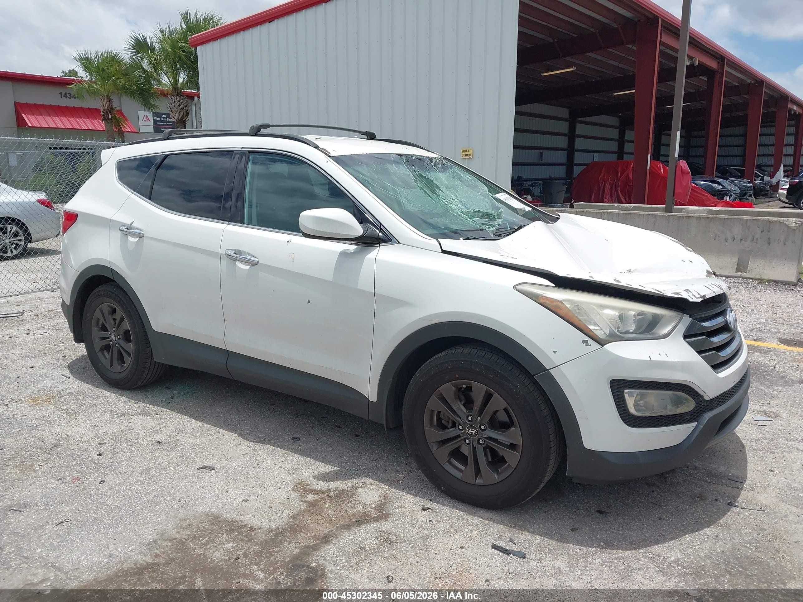 2014 Hyundai Santa Fe Sport 2.4l White vin: 5XYZU3LB5EG215207