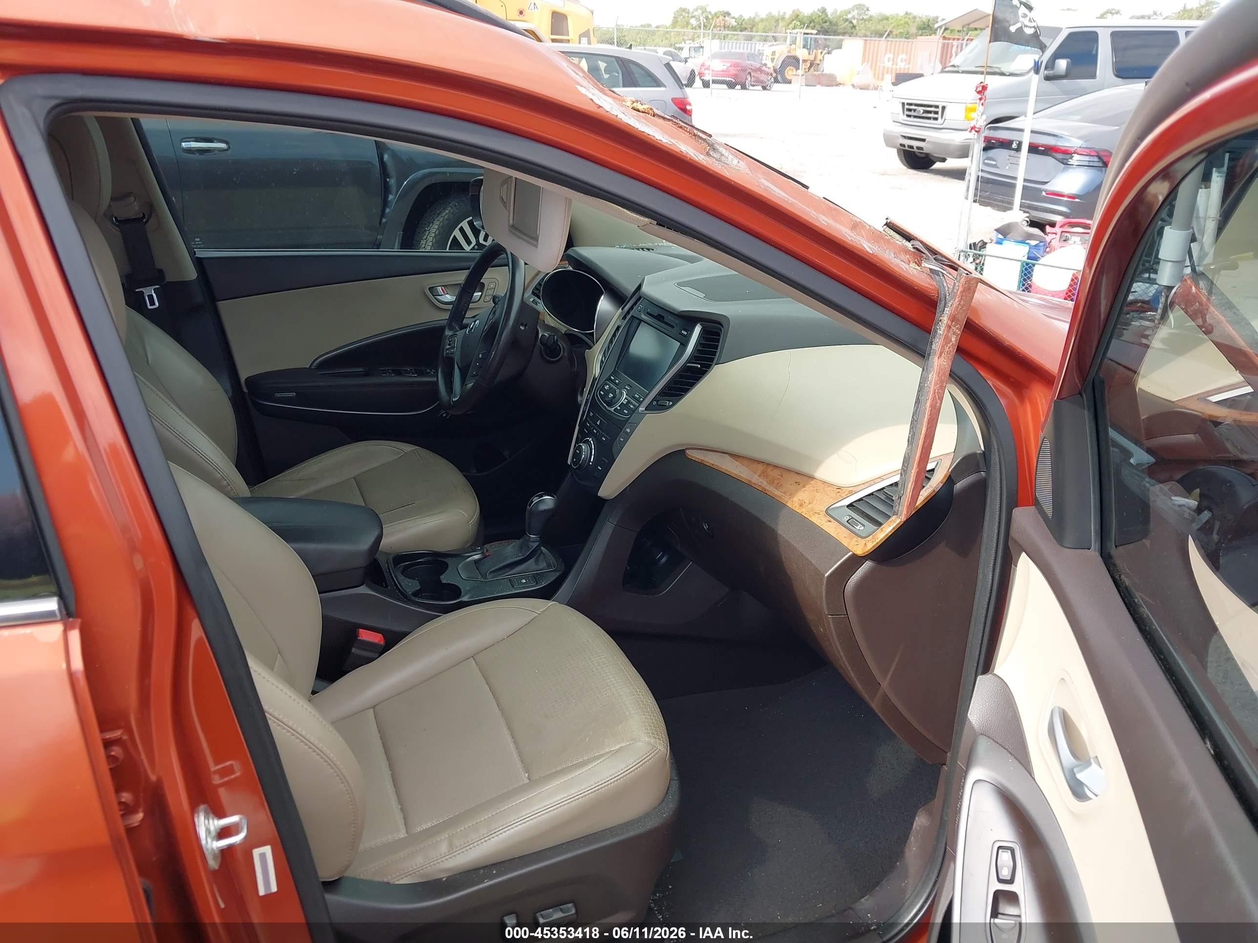 2014 Hyundai Santa Fe Sport 2.4l Orange vin: 5XYZU3LB5EG218592