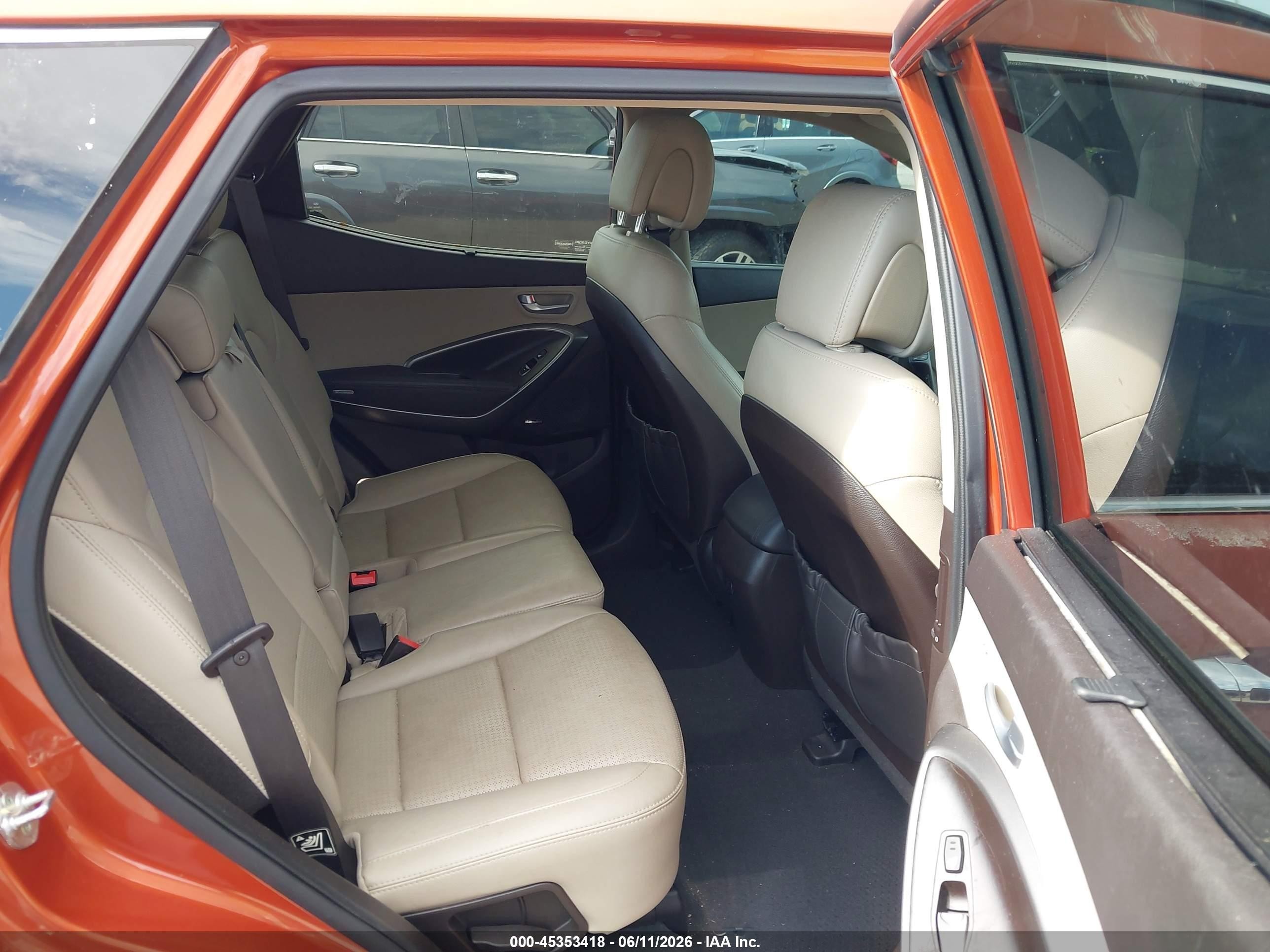 2014 Hyundai Santa Fe Sport 2.4l Orange vin: 5XYZU3LB5EG218592