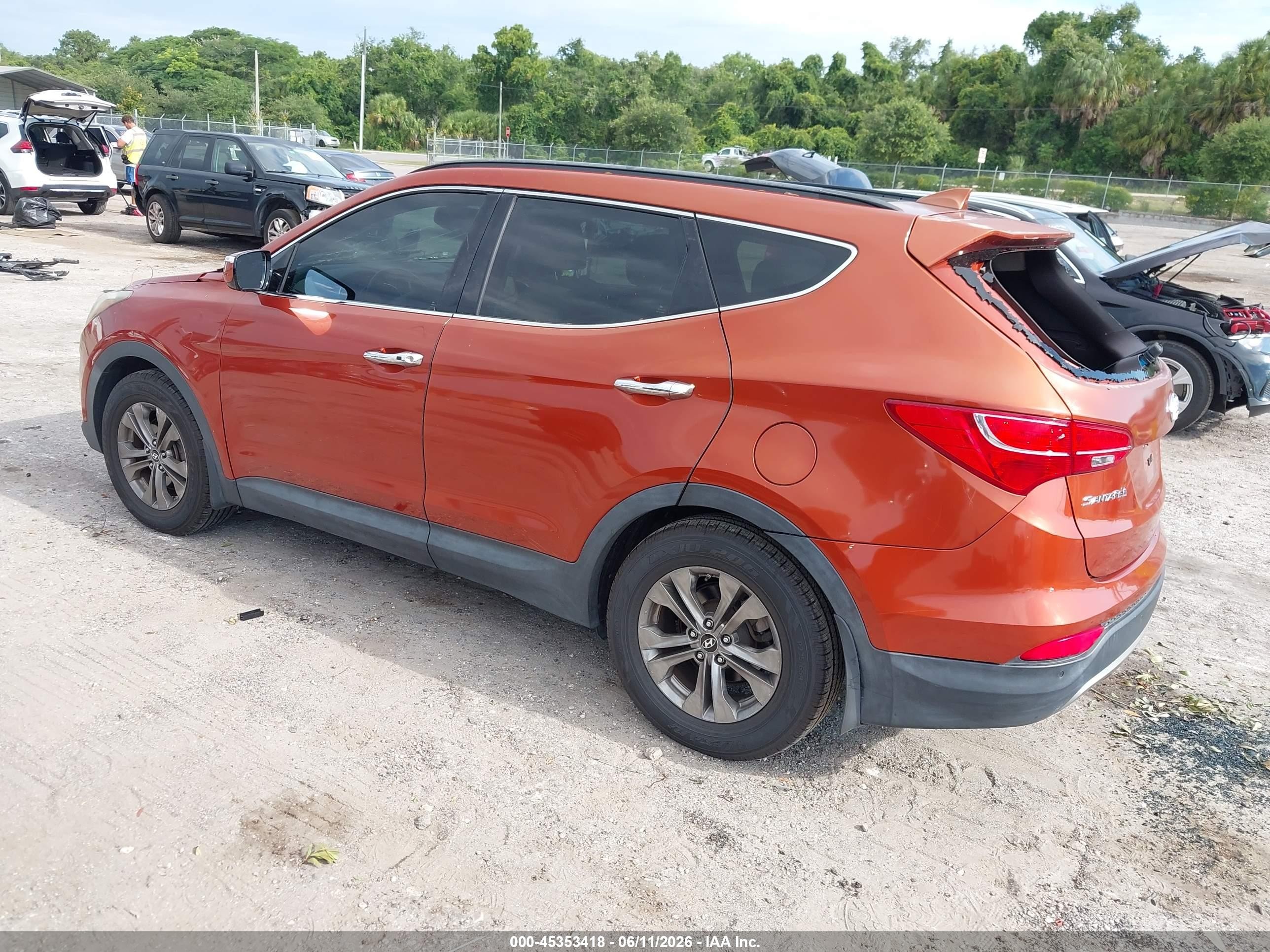2014 Hyundai Santa Fe Sport 2.4l Orange vin: 5XYZU3LB5EG218592