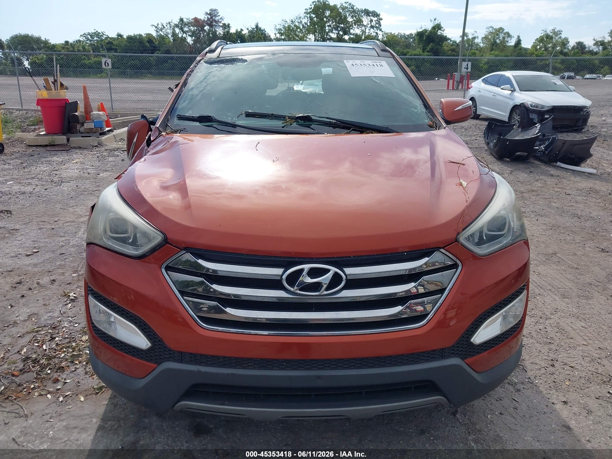 2014 Hyundai Santa Fe Sport 2.4l Orange vin: 5XYZU3LB5EG218592