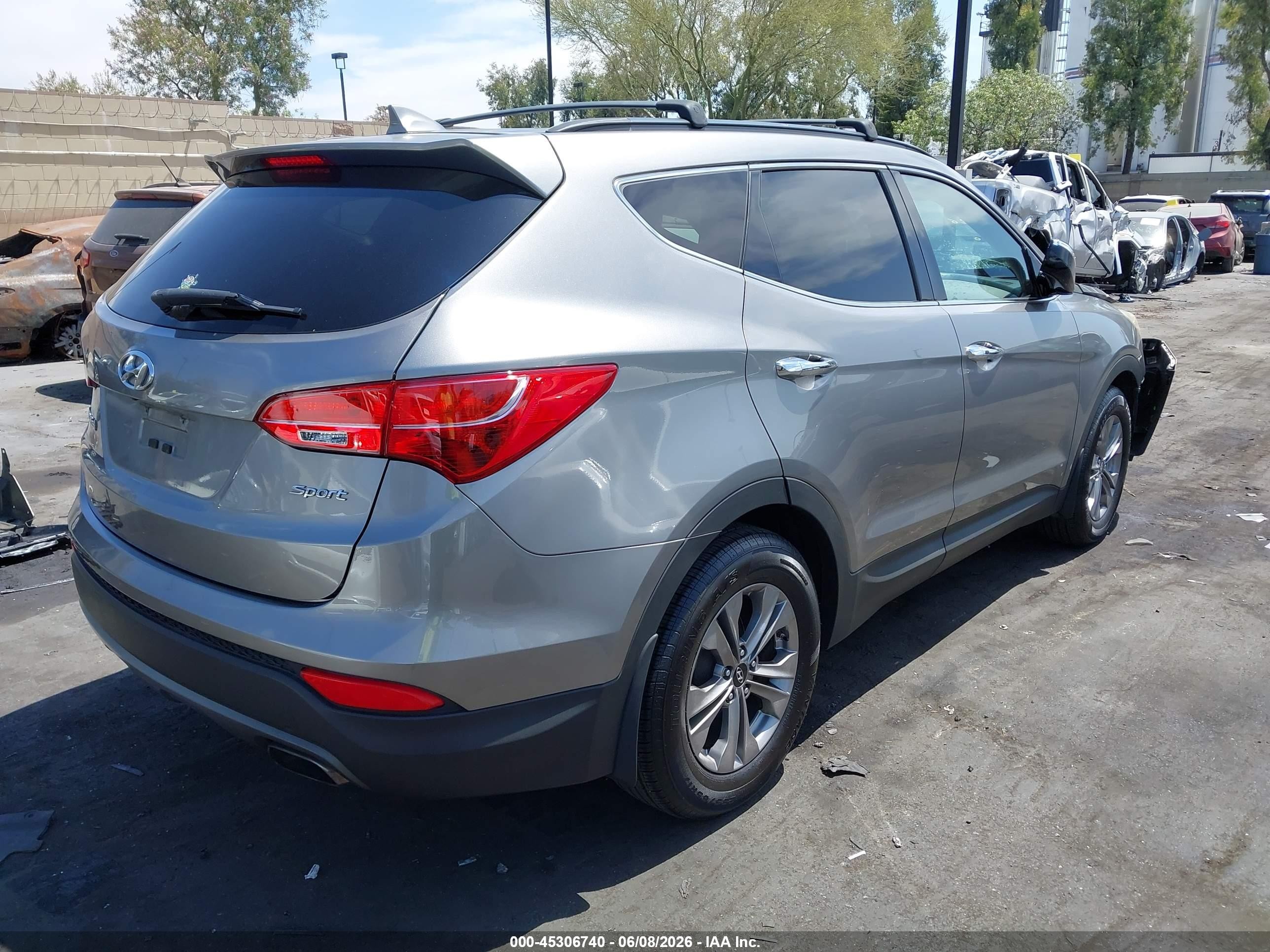 2015 Hyundai Santa Fe Sport 2.4l Gray vin: 5XYZU3LB5FG291320