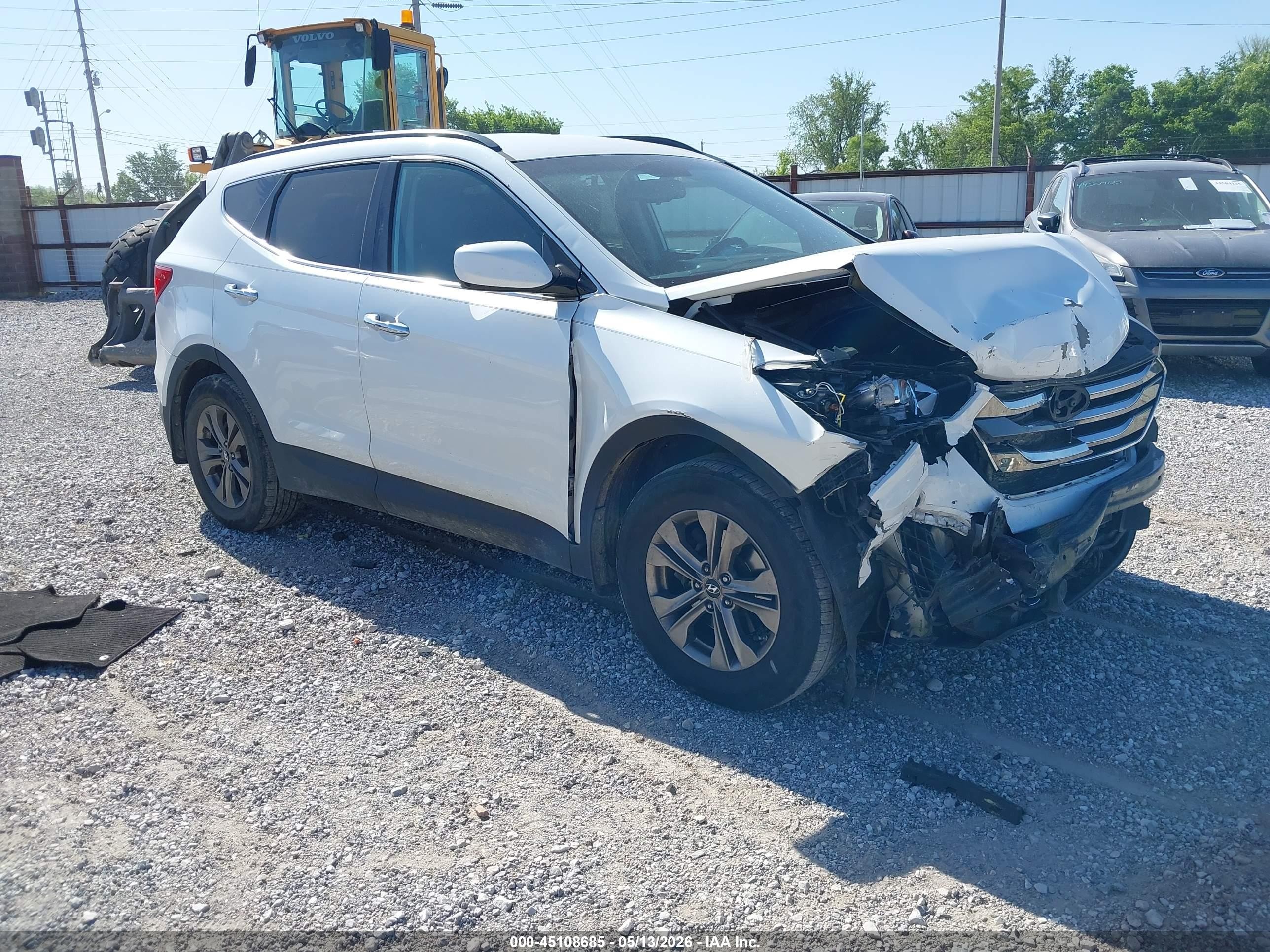 2014 Hyundai Santa Fe Sport 2.4l White vin: 5XYZU3LB6EG208346