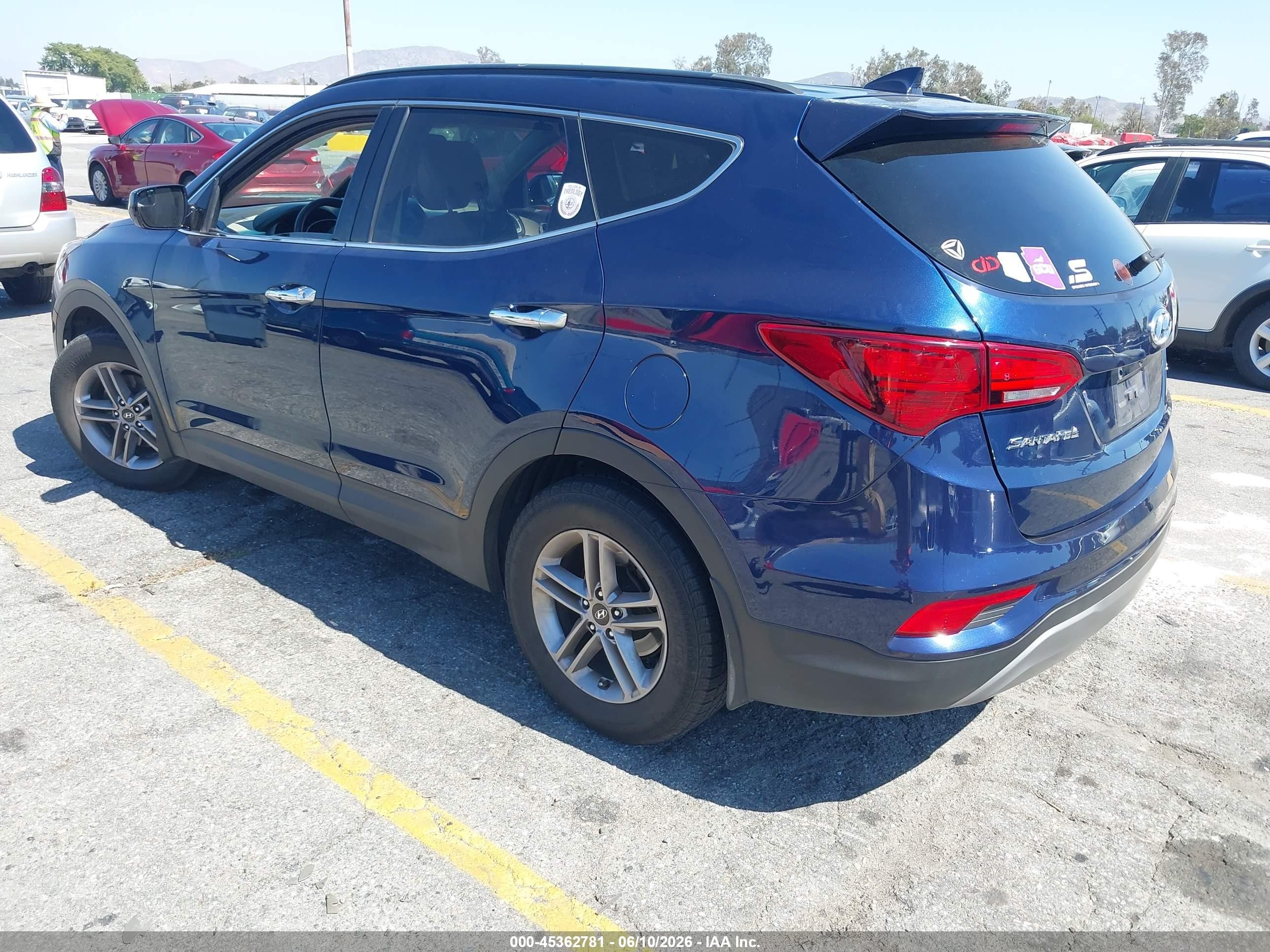 2017 Hyundai Santa Fe Sport 2.4l Blue vin: 5XYZU3LB6HG491397