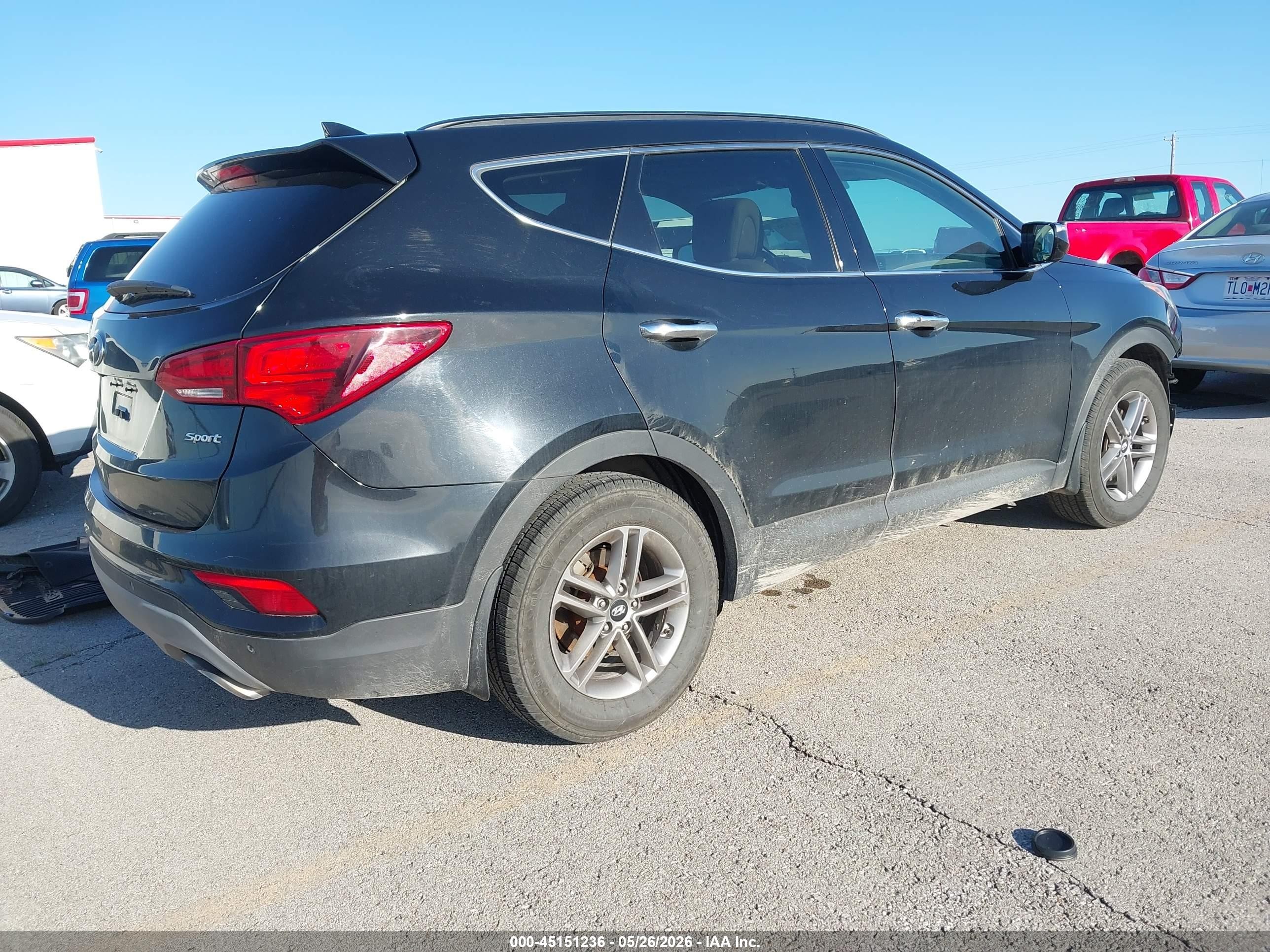 2018 Hyundai Santa Fe Sport 2.4l Черный vin: 5XYZU3LB6JG519057