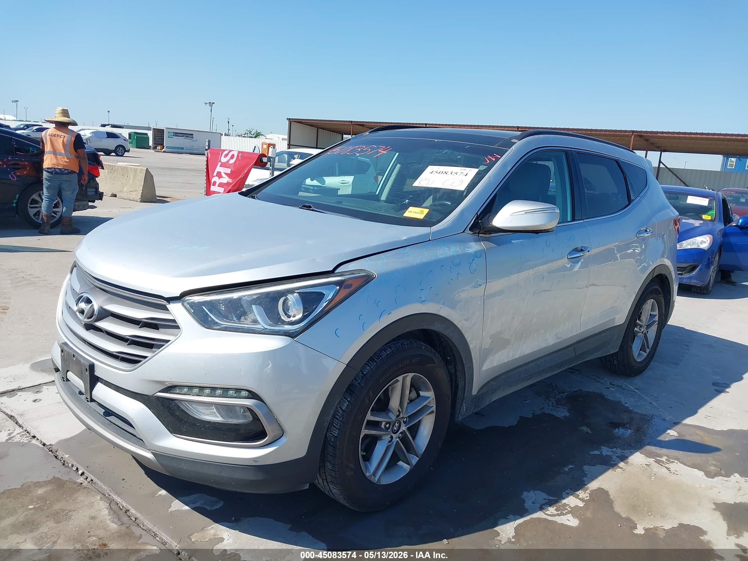 2018 Hyundai Santa Fe Sport 2.4l Серебряный vin: 5XYZU3LB6JG537283