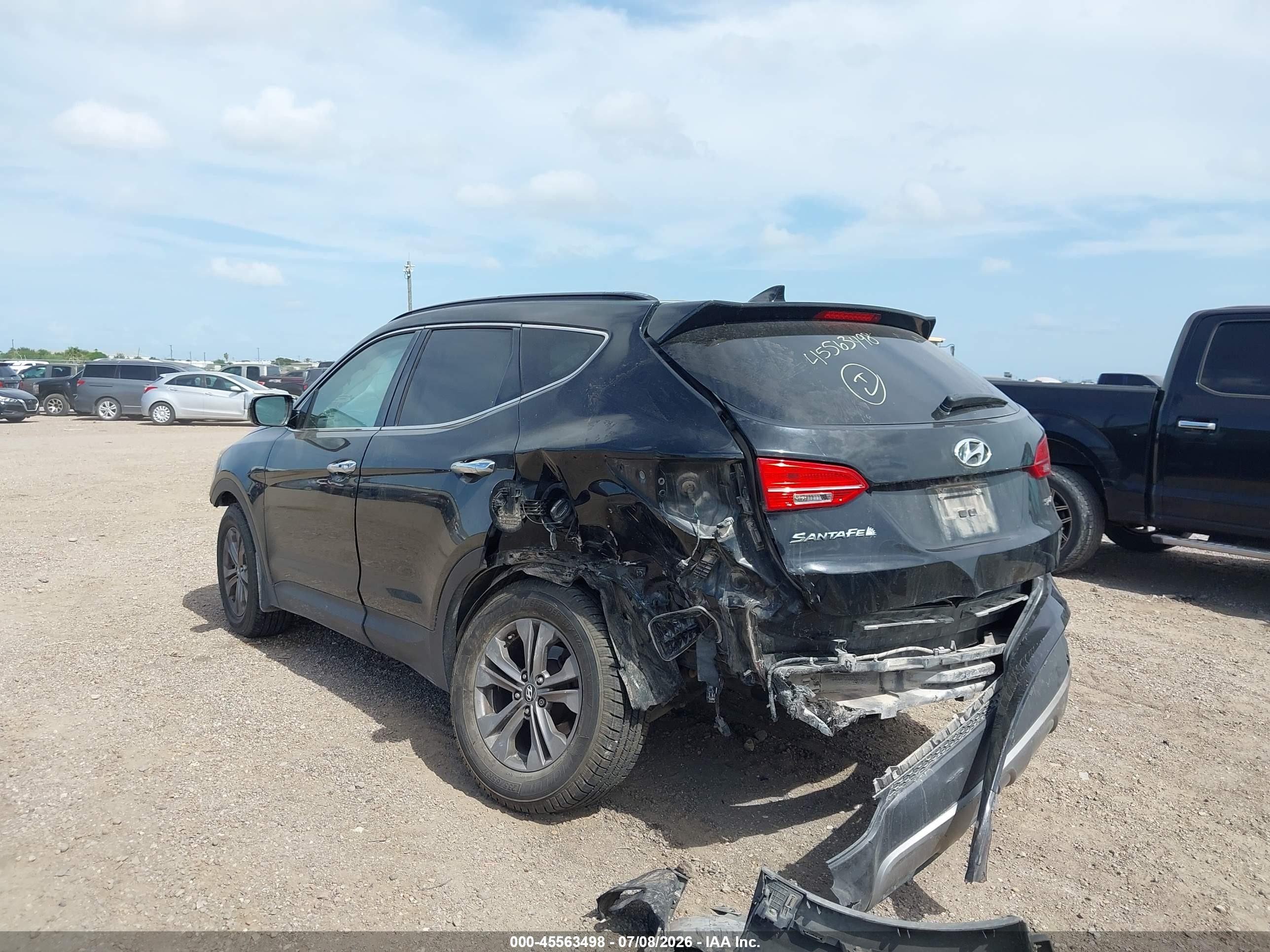 2013 Hyundai Santa Fe Sport Black vin: 5XYZU3LB7DG092542