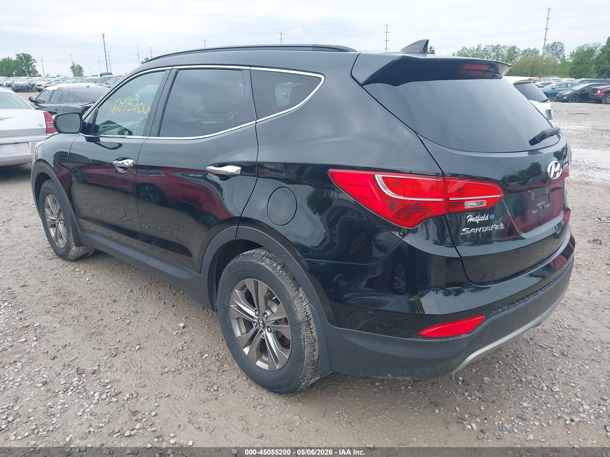 2013 Hyundai Santa Fe Sport Black vin: 5XYZU3LB7DG123630
