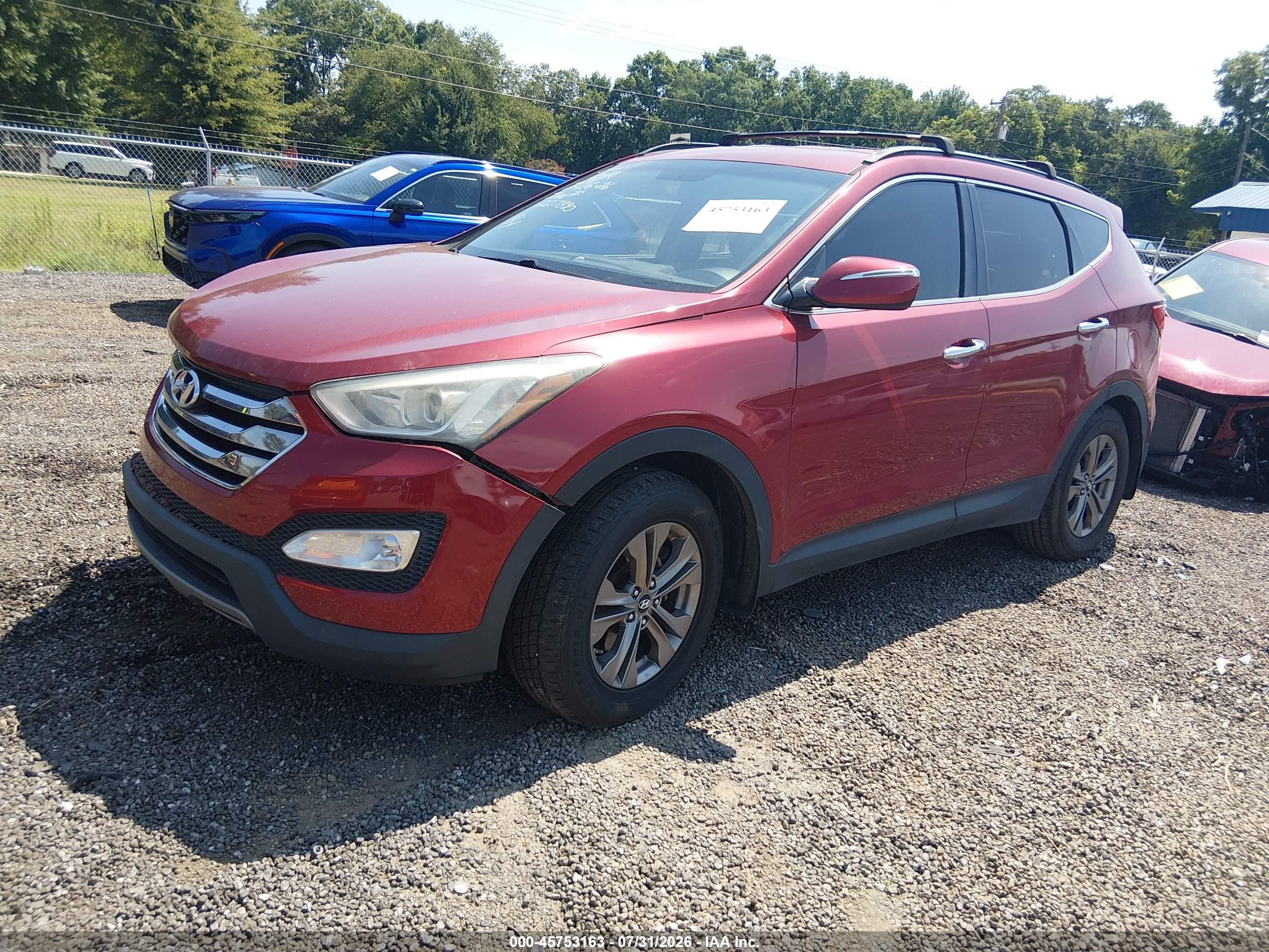 2014 Hyundai Santa Fe Sport 2.4l Red vin: 5XYZU3LB7EG166947