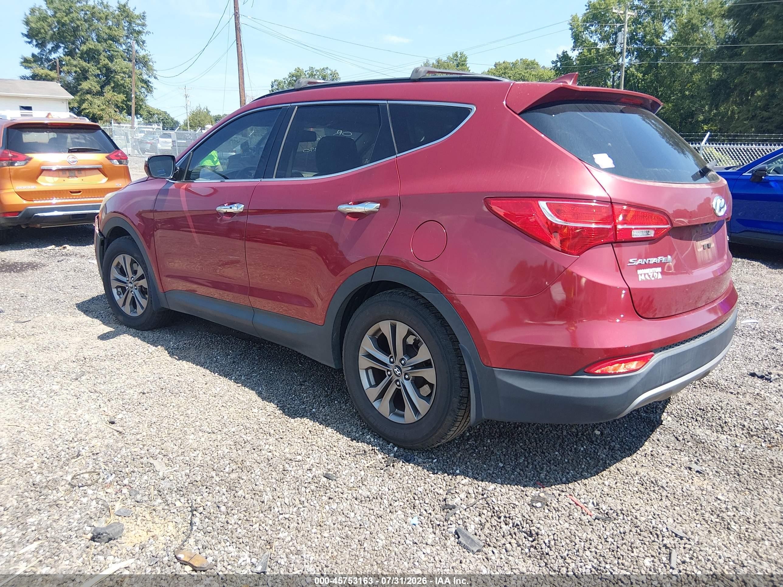 2014 Hyundai Santa Fe Sport 2.4l Red vin: 5XYZU3LB7EG166947