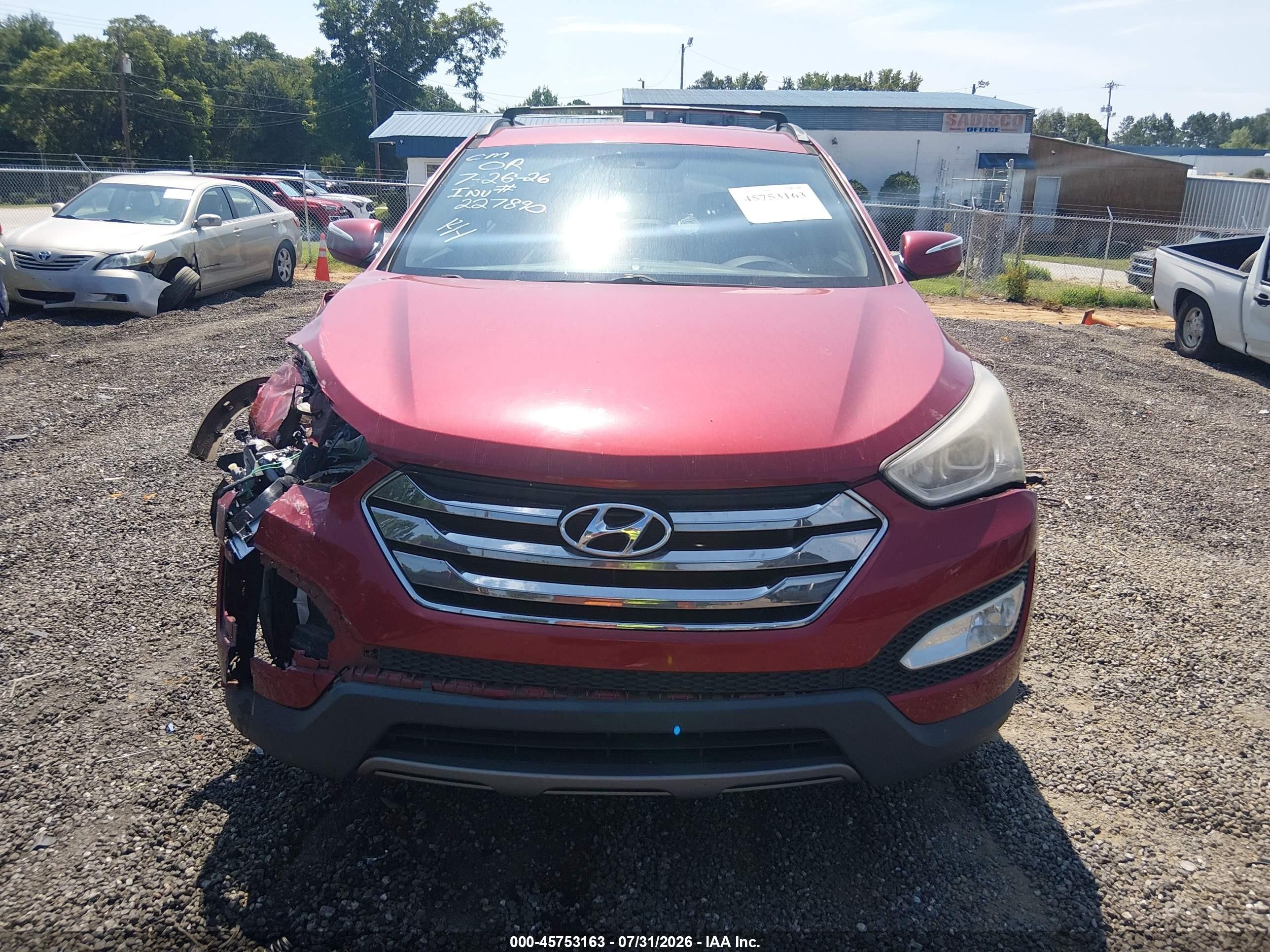 2014 Hyundai Santa Fe Sport 2.4l Red vin: 5XYZU3LB7EG166947