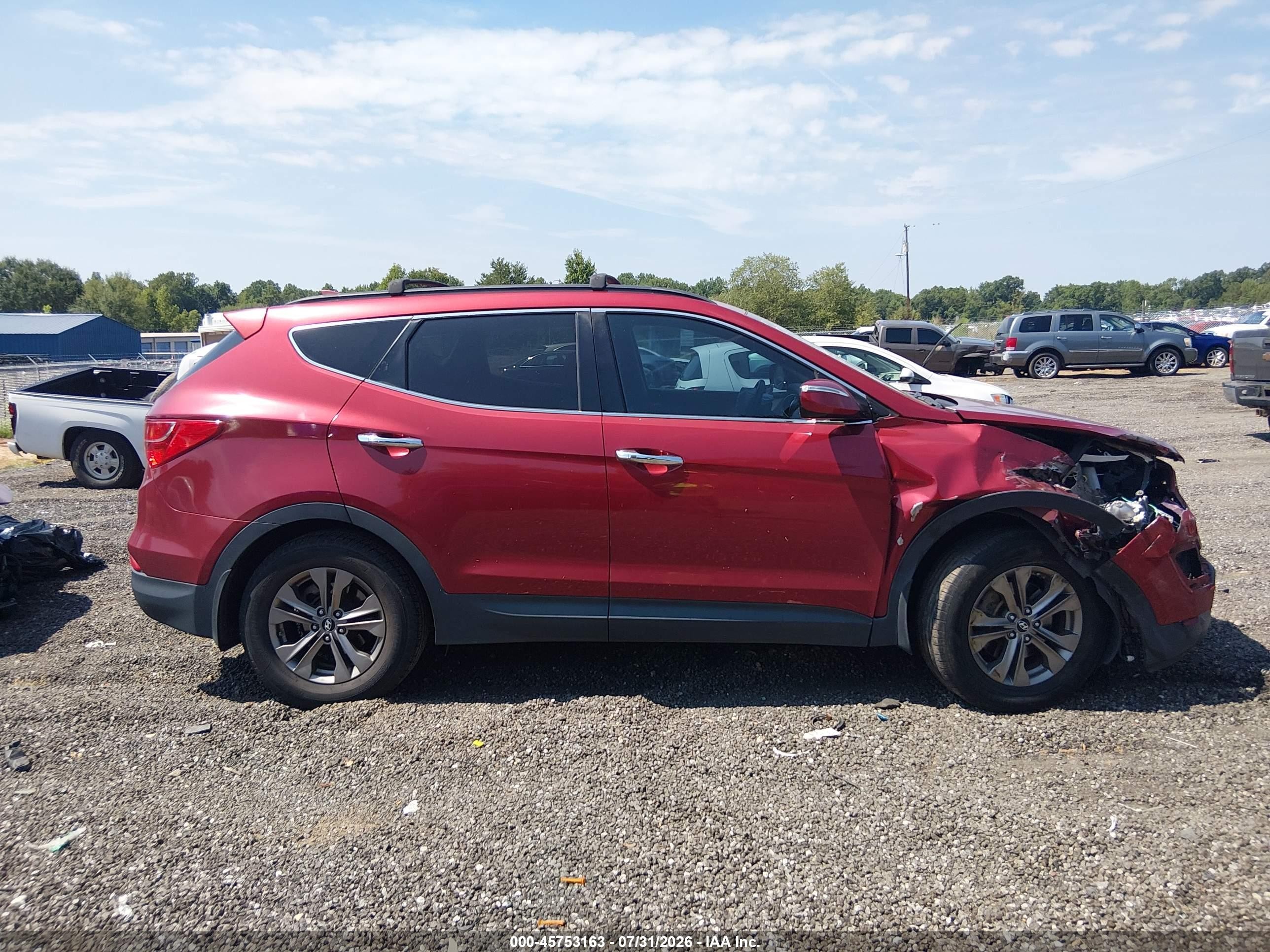 2014 Hyundai Santa Fe Sport 2.4l Red vin: 5XYZU3LB7EG166947