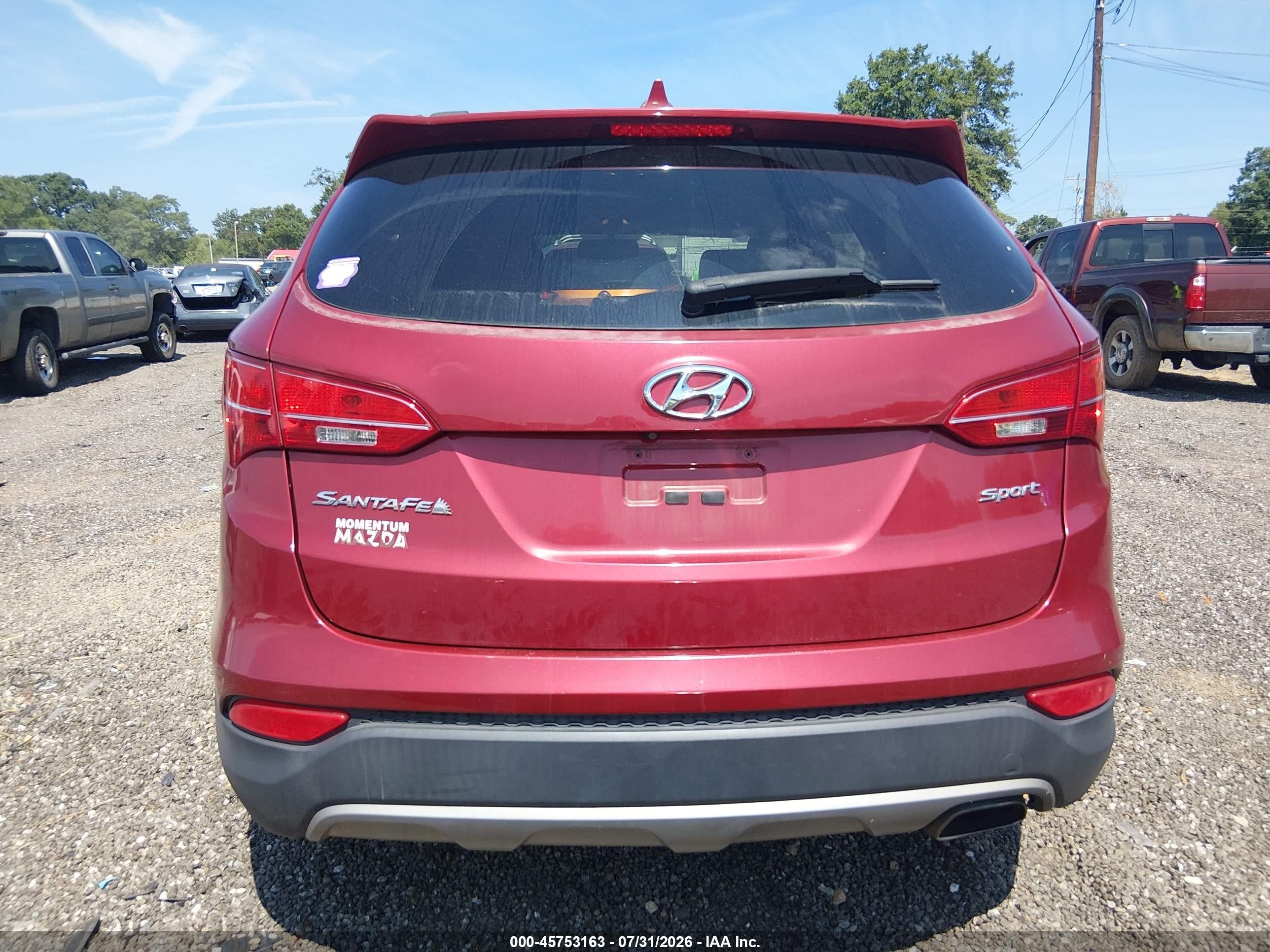 2014 Hyundai Santa Fe Sport 2.4l Red vin: 5XYZU3LB7EG166947