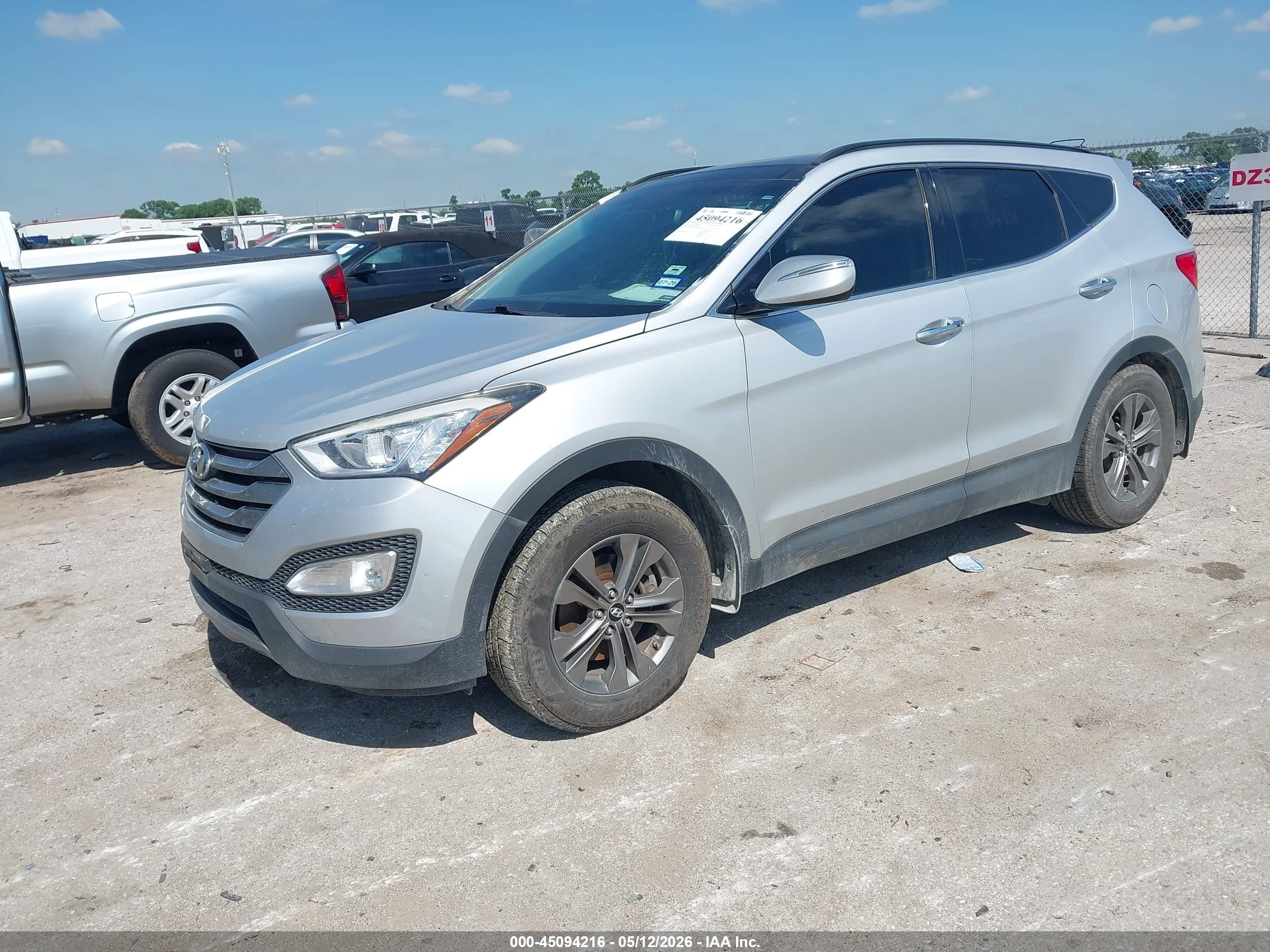 2014 Hyundai Santa Fe Sport 2.4l Silver vin: 5XYZU3LB7EG186194