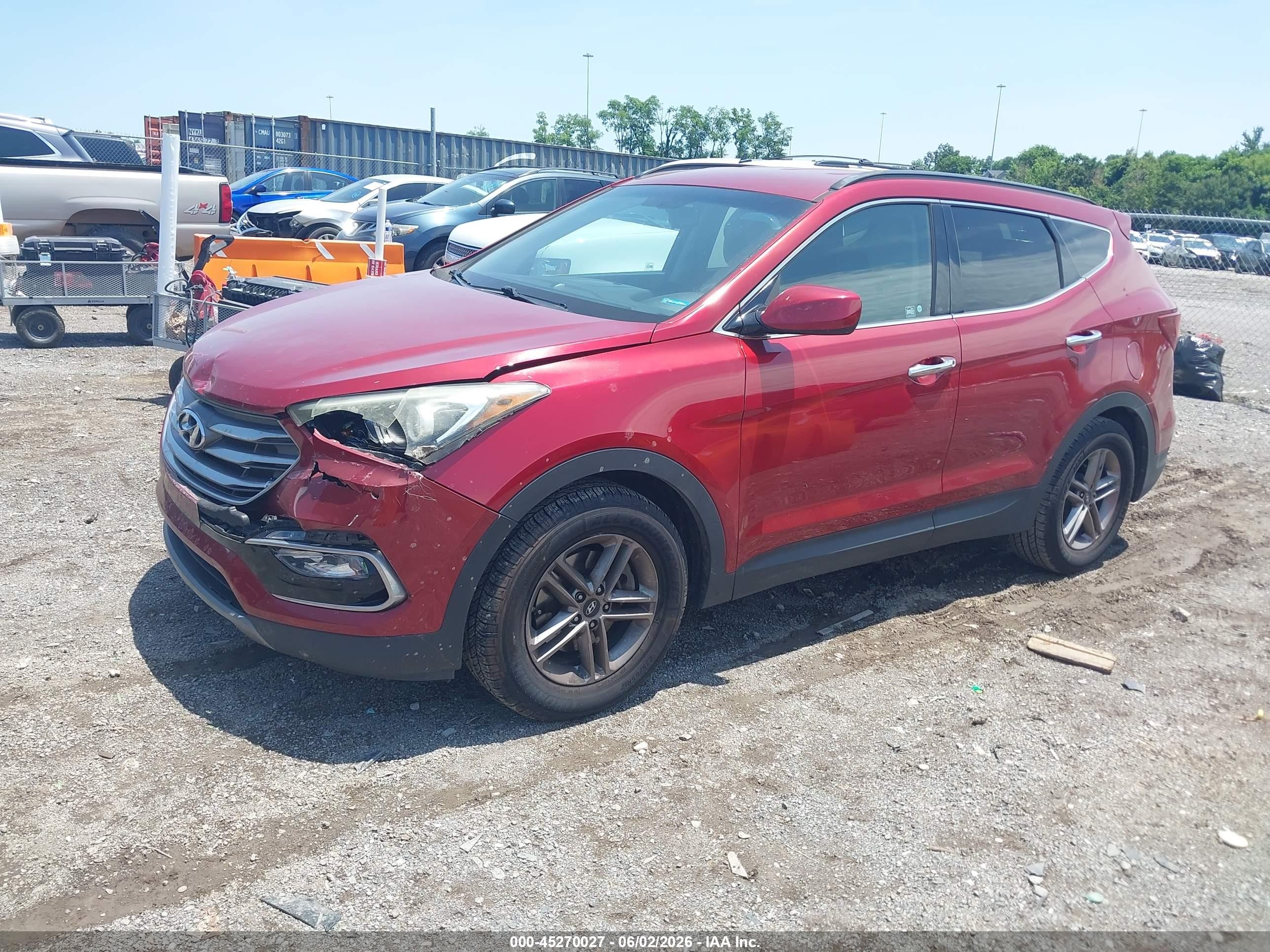 2017 Hyundai Santa Fe Sport 2.4l Burgundy vin: 5XYZU3LB7HG466864