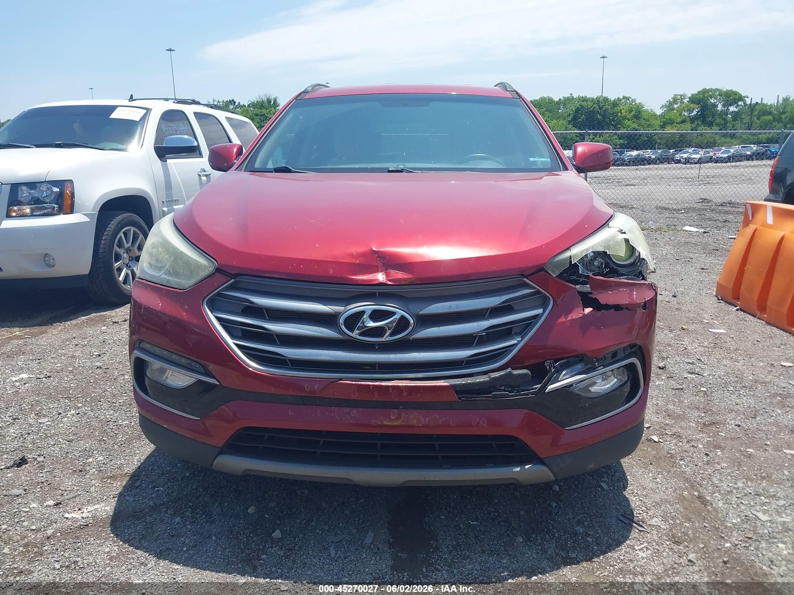 2017 Hyundai Santa Fe Sport 2.4l Burgundy vin: 5XYZU3LB7HG466864