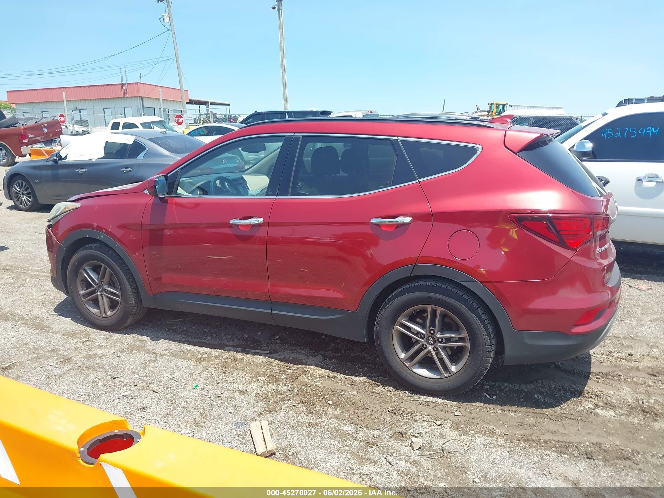 2017 Hyundai Santa Fe Sport 2.4l Burgundy vin: 5XYZU3LB7HG466864