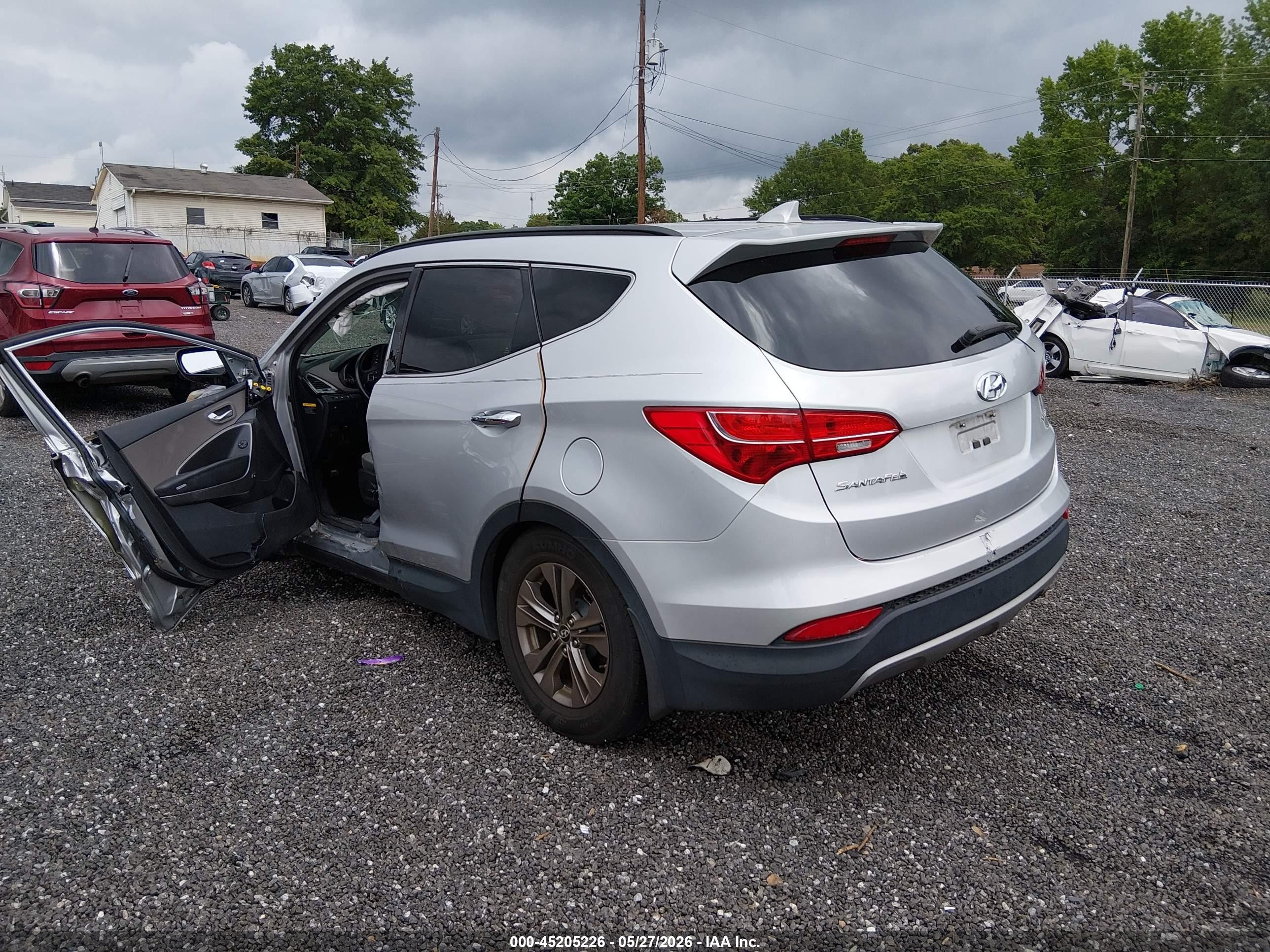 2013 Hyundai Santa Fe Sport Silver vin: 5XYZU3LB8DG044810