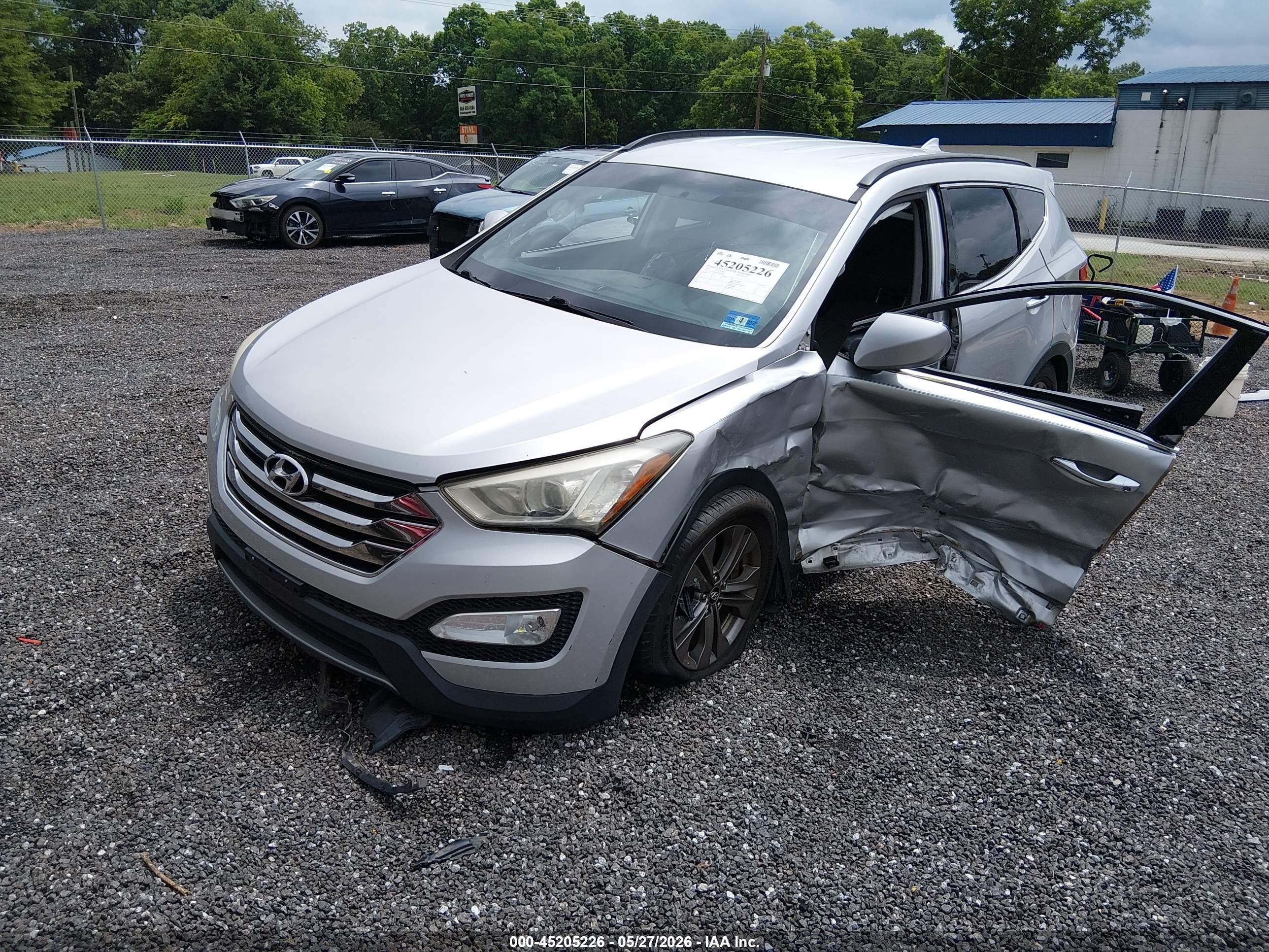 2013 Hyundai Santa Fe Sport Silver vin: 5XYZU3LB8DG044810