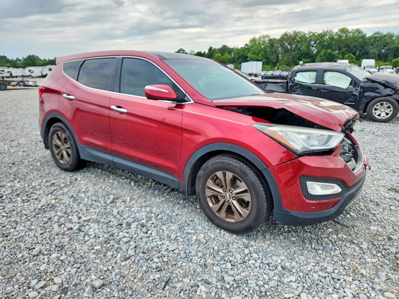 2013 Hyundai Santa Fe Sport 2.4l Red vin: 5XYZU3LB8DG062952