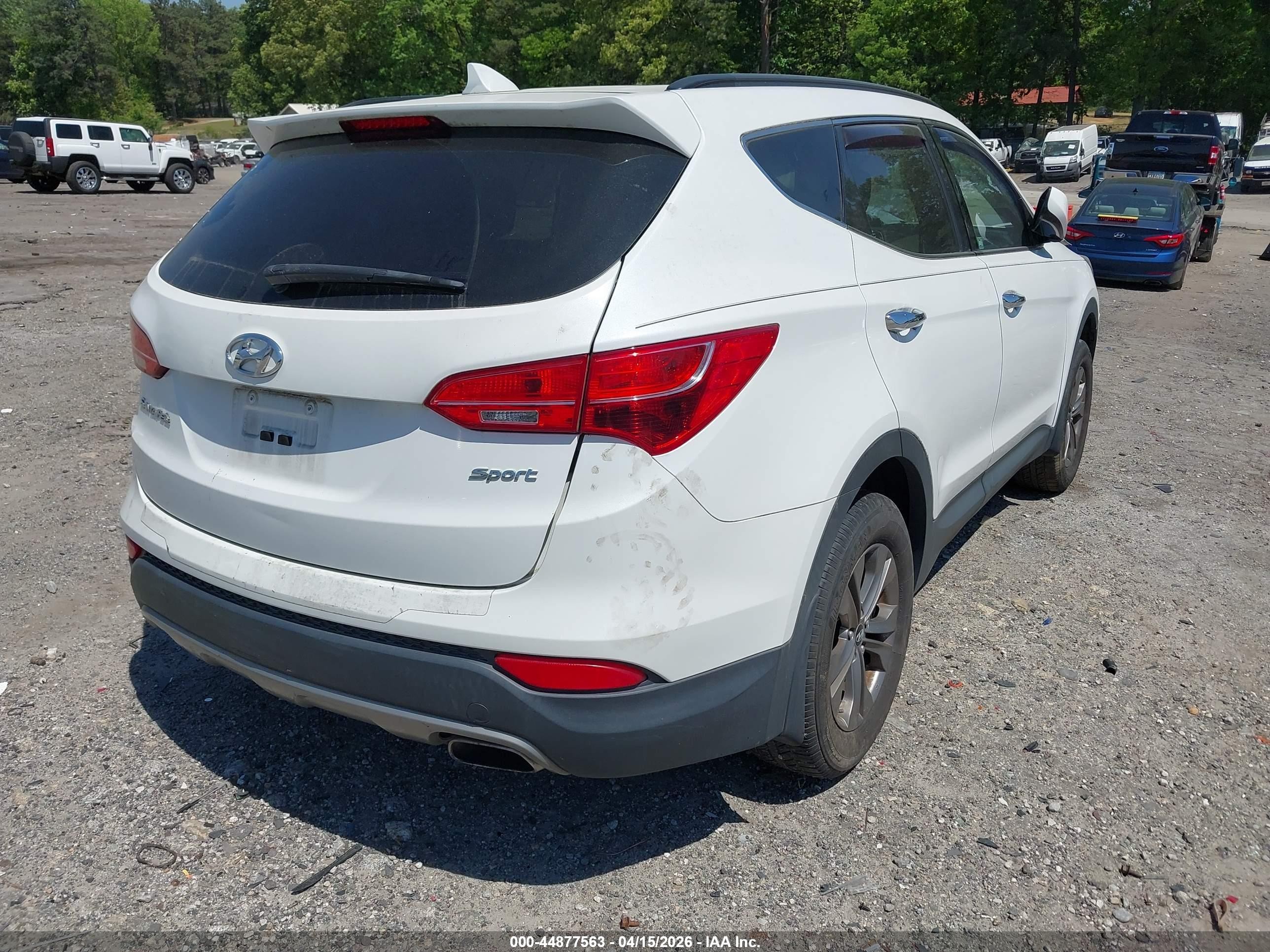 2013 Hyundai Santa Fe Sport White vin: 5XYZU3LB8DG123958