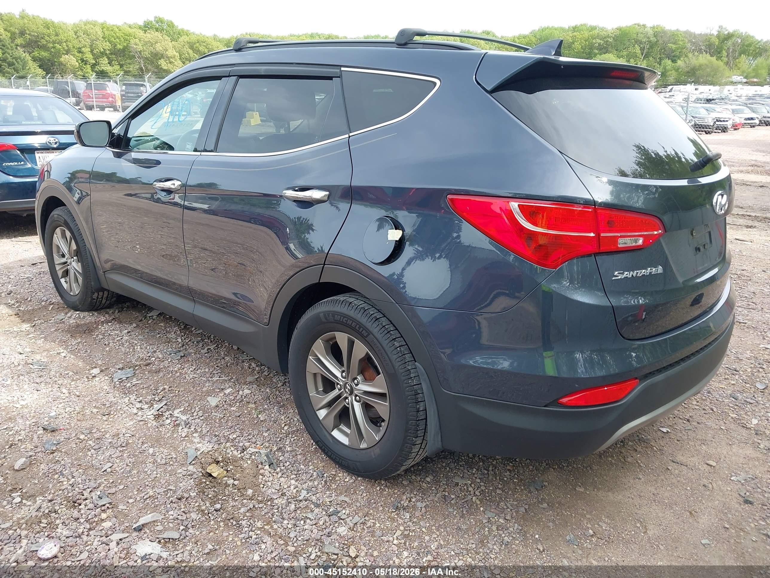 2014 Hyundai Santa Fe Sport 2.4l Blue vin: 5XYZU3LB8EG156086