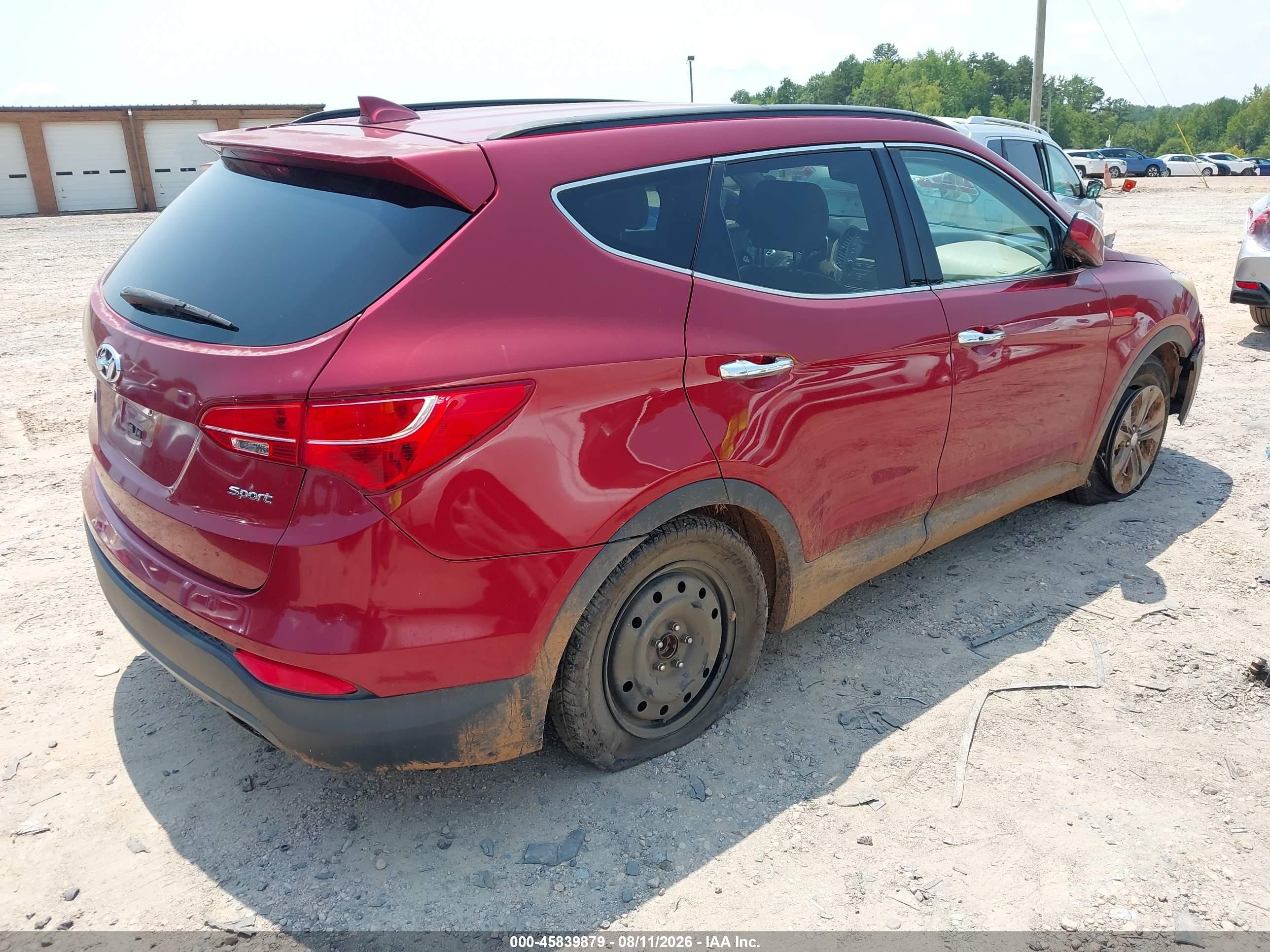 2014 Hyundai Santa Fe Sport 2.4l Red vin: 5XYZU3LB8EG157559