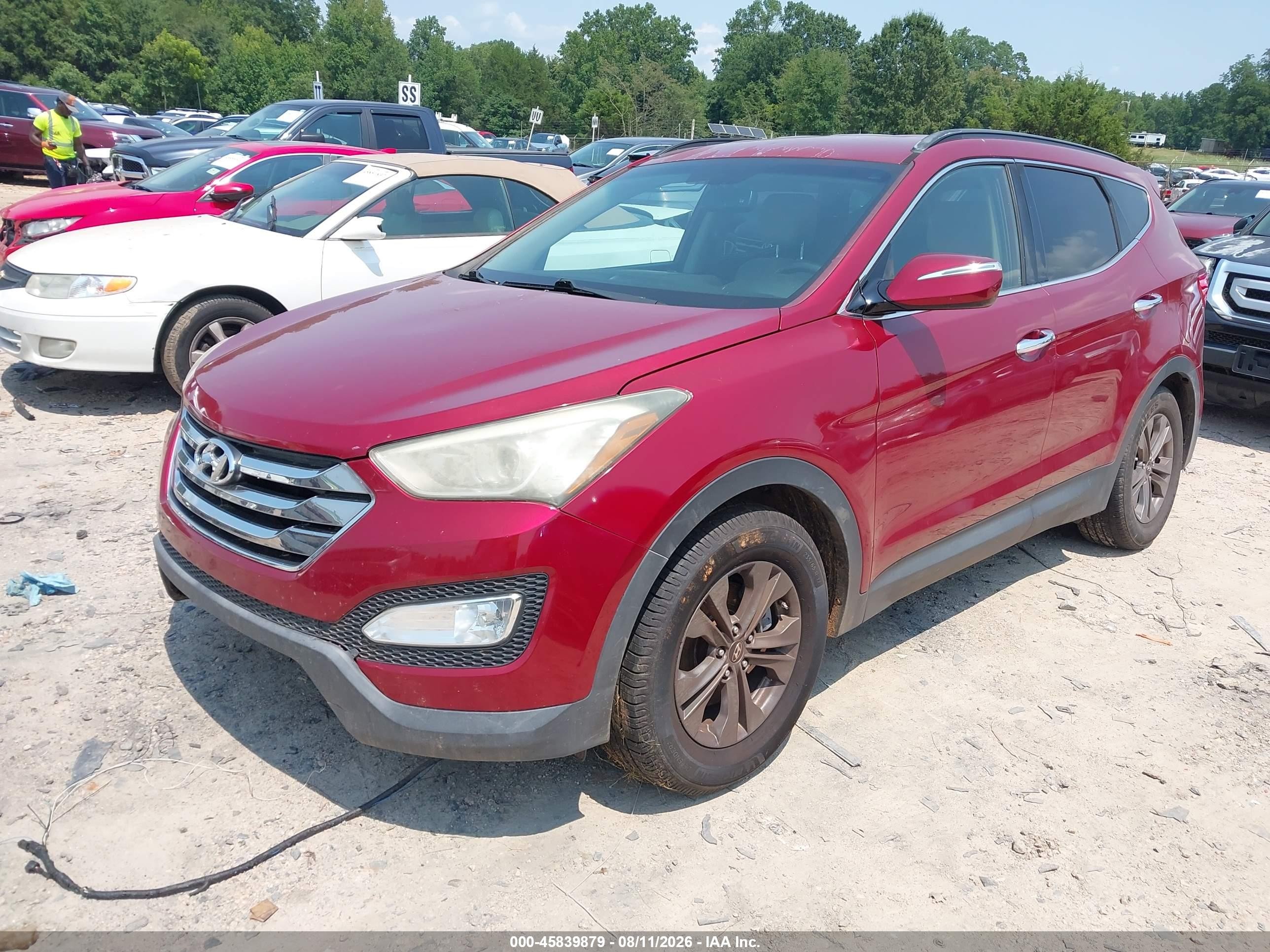 2014 Hyundai Santa Fe Sport 2.4l Red vin: 5XYZU3LB8EG157559