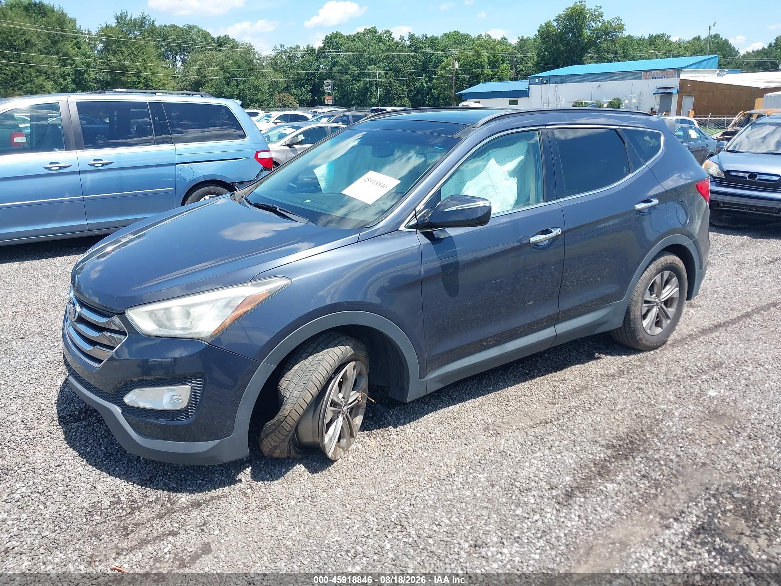 2014 Hyundai Santa Fe Sport 2.4l Blue vin: 5XYZU3LB8EG182316