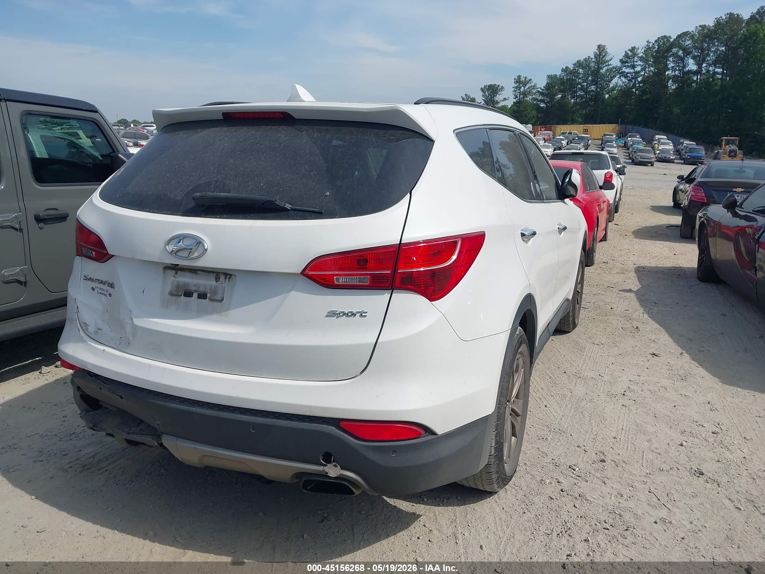 2014 Hyundai Santa Fe Sport 2.4l White vin: 5XYZU3LB8EG187659