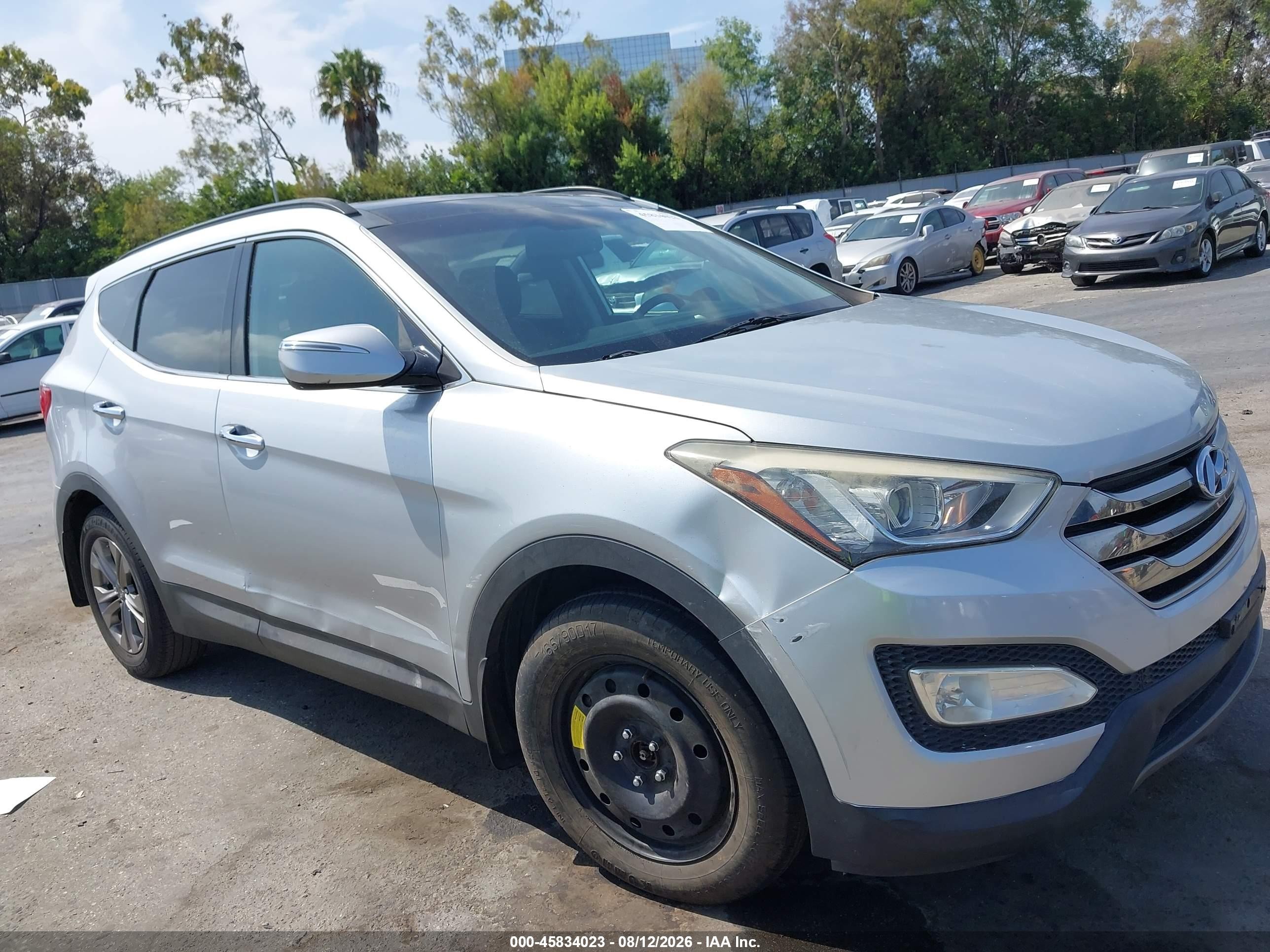 2015 Hyundai Santa Fe Sport 2.4l Silver vin: 5XYZU3LB8FG291876