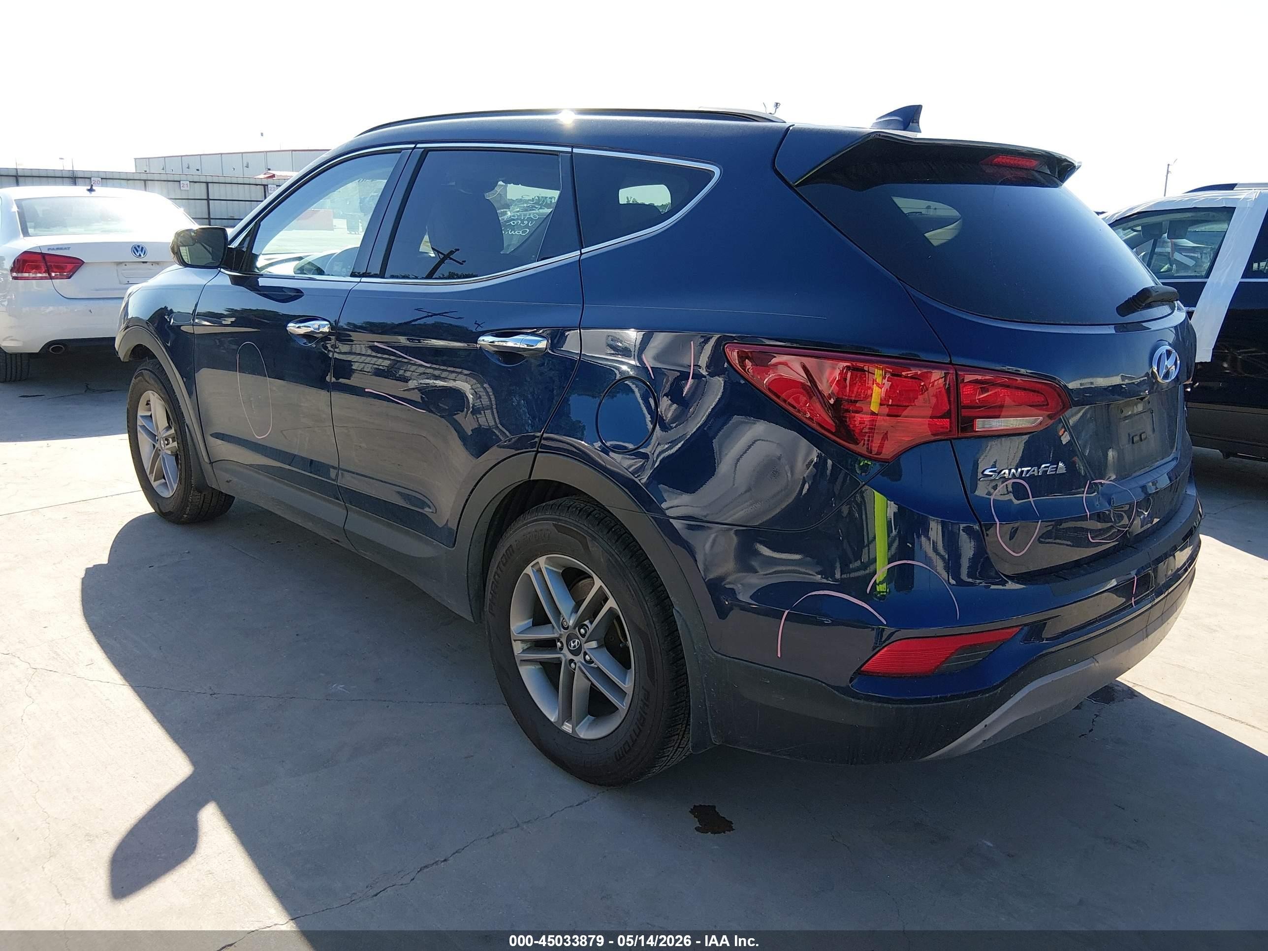 2017 Hyundai Santa Fe Sport 2.4l Dark Blue vin: 5XYZU3LB8HG421710