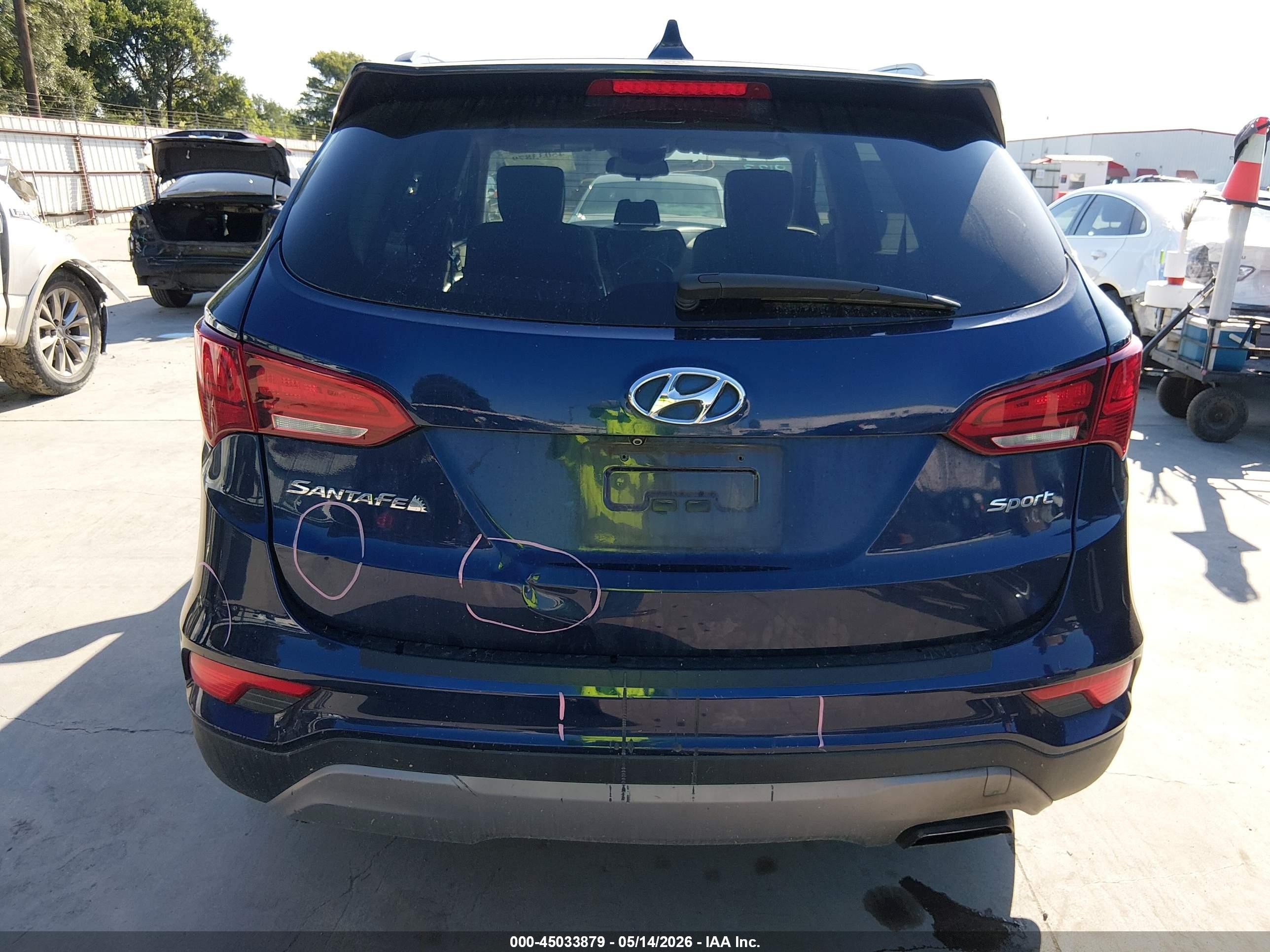 2017 Hyundai Santa Fe Sport 2.4l Dark Blue vin: 5XYZU3LB8HG421710