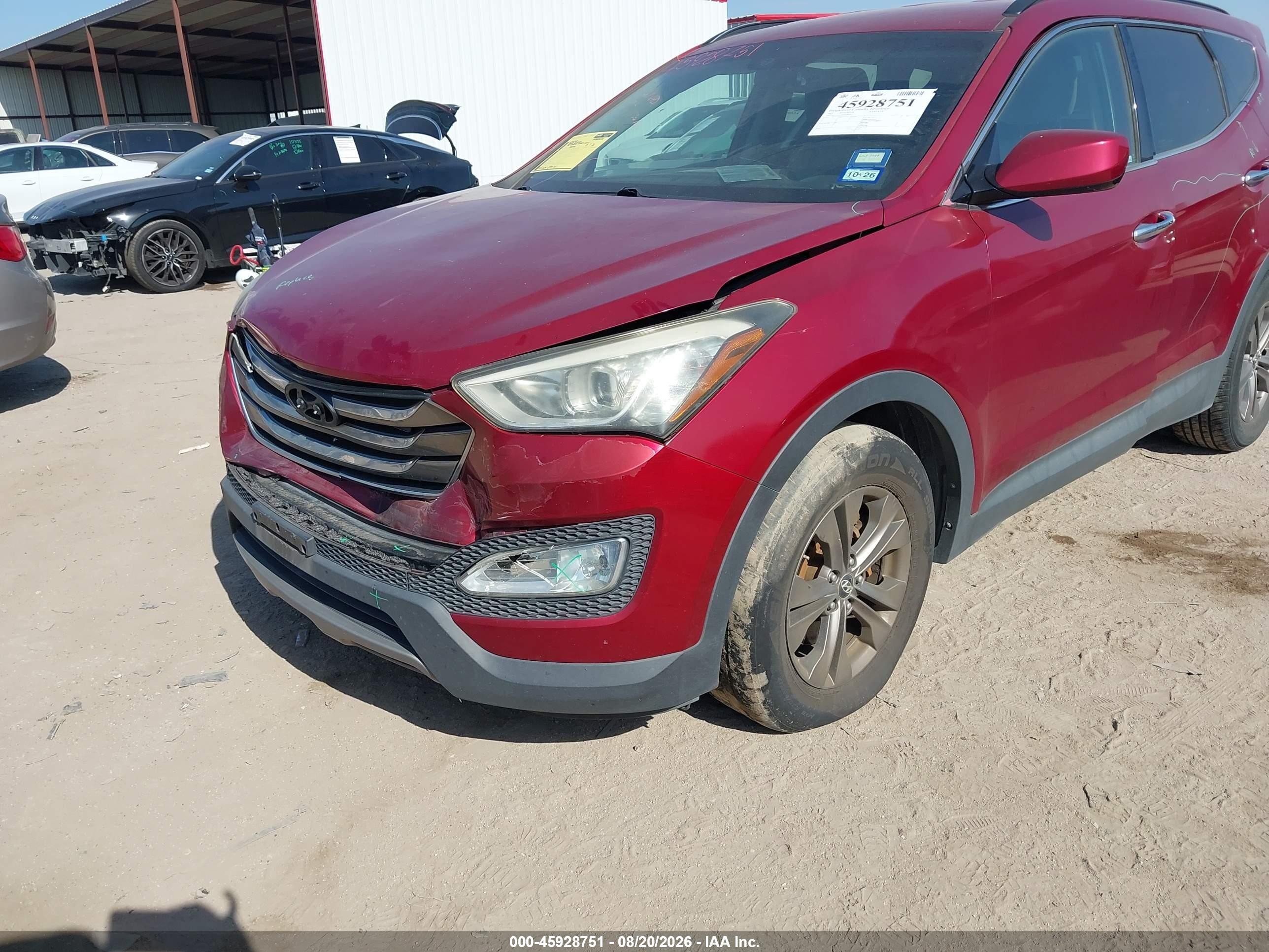 2013 Hyundai Santa Fe Sport Red vin: 5XYZU3LB9DG009225