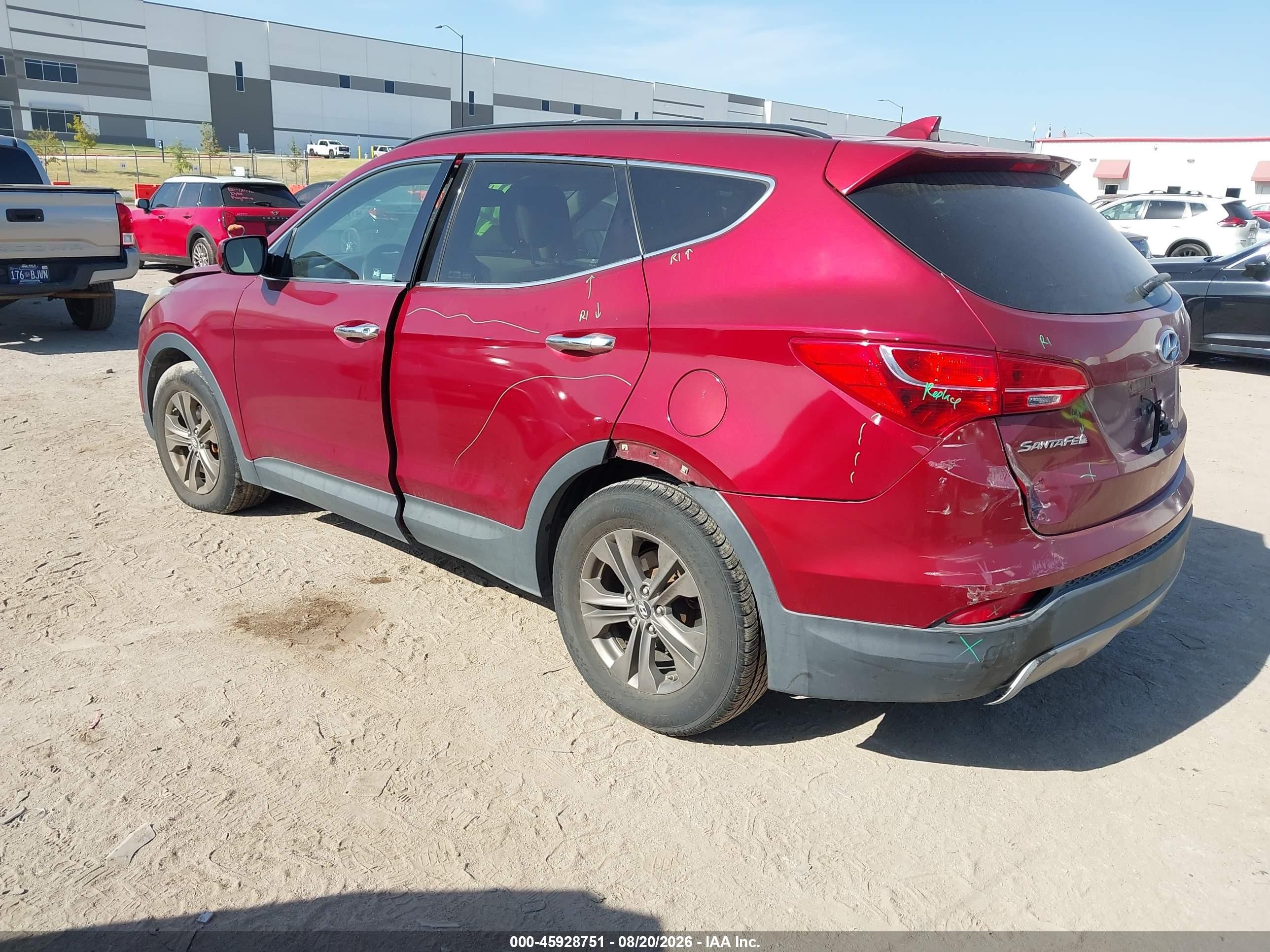 2013 Hyundai Santa Fe Sport Red vin: 5XYZU3LB9DG009225